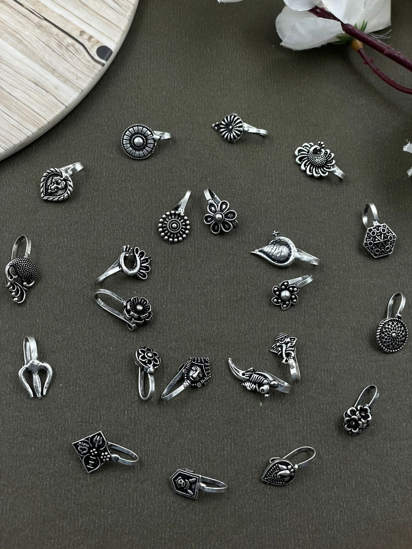 SHIFA OXIDISED CLIP ON NOSEPIN COMBO OF 21