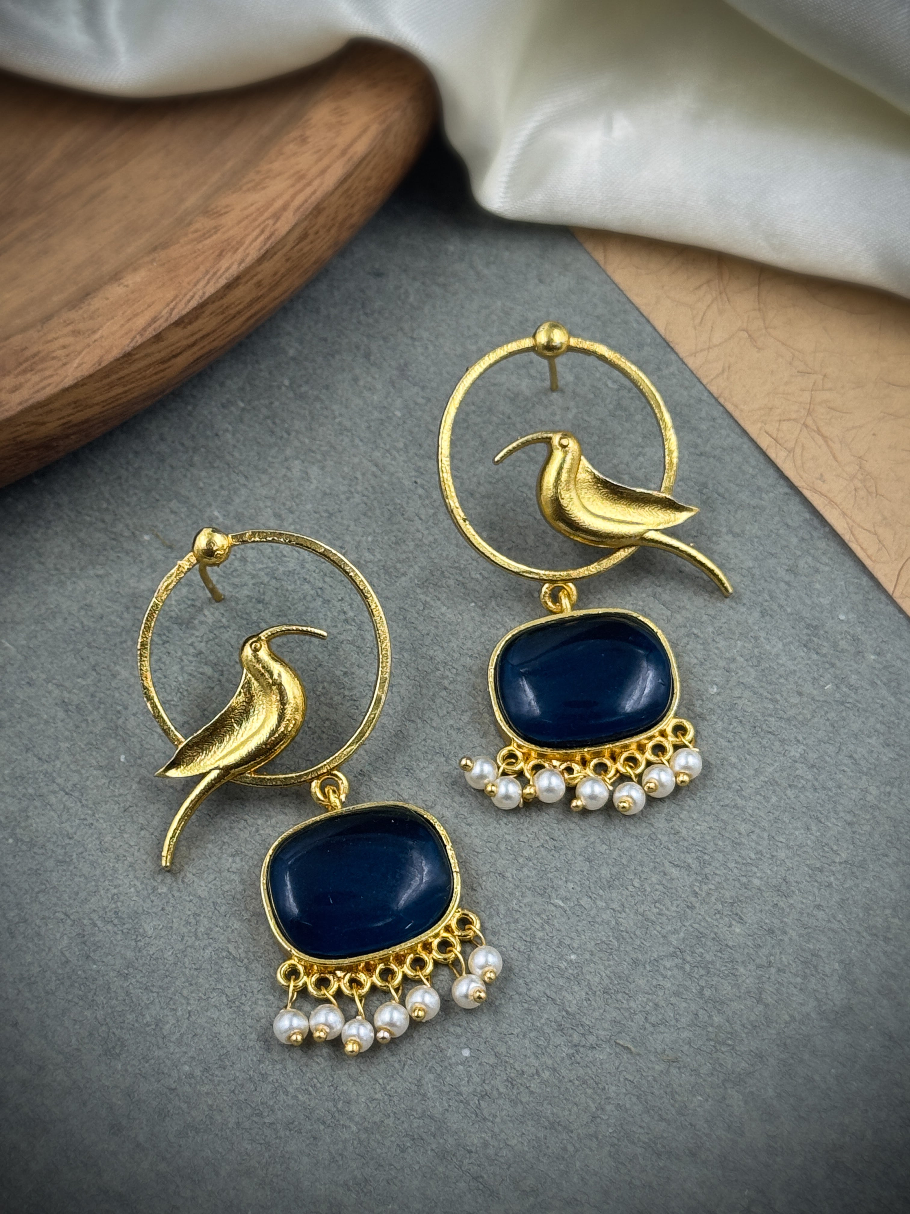 PARROT DANGLER GOLDEN EARRINGS