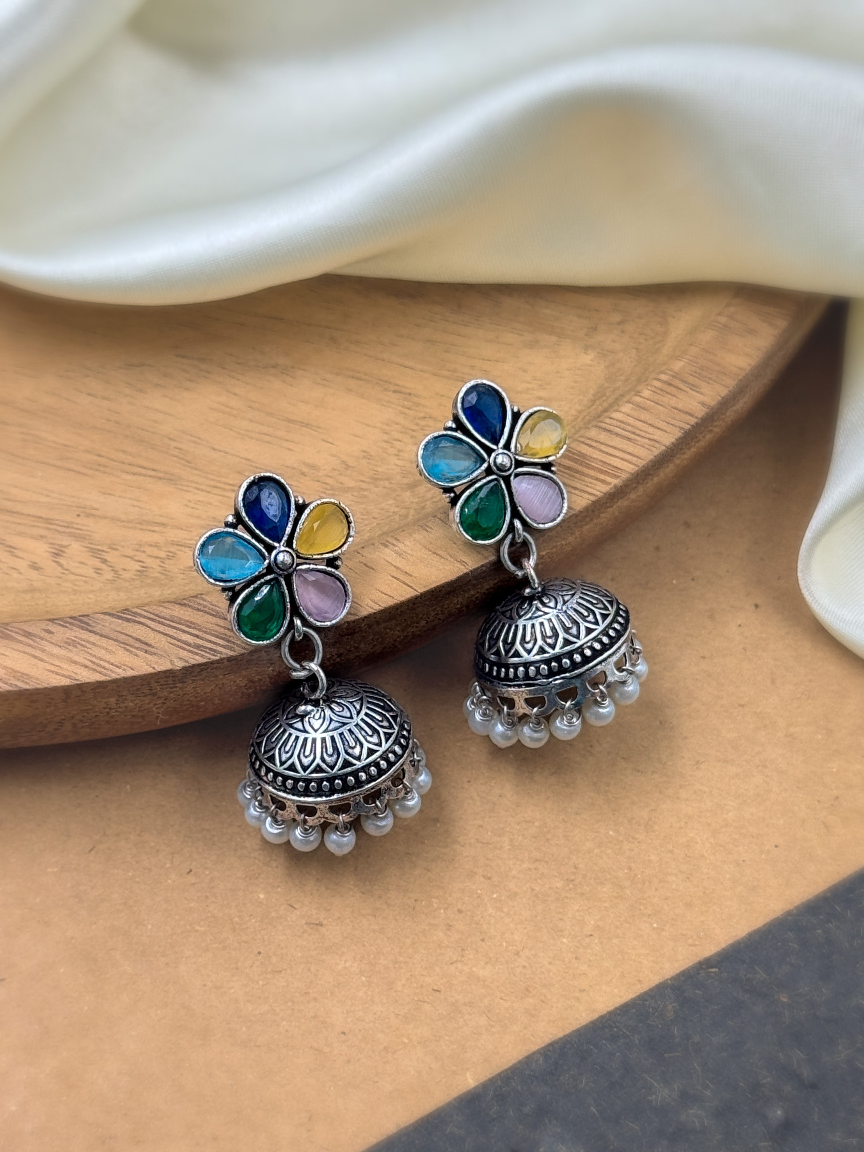 MEHAR STONE JHUMKA EARRINGS