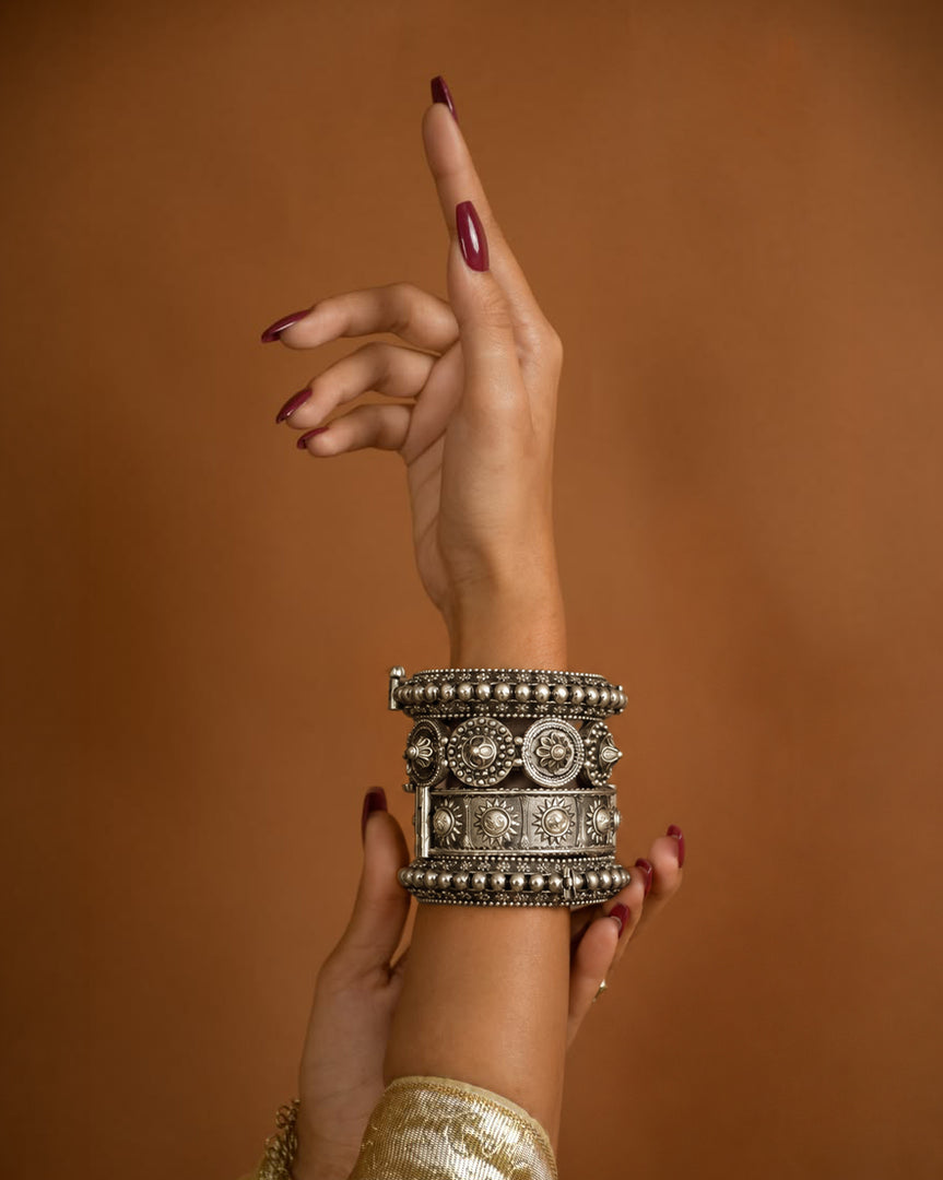 Bangle stack from silver Rakshabandhan hamper - Naman Arts
