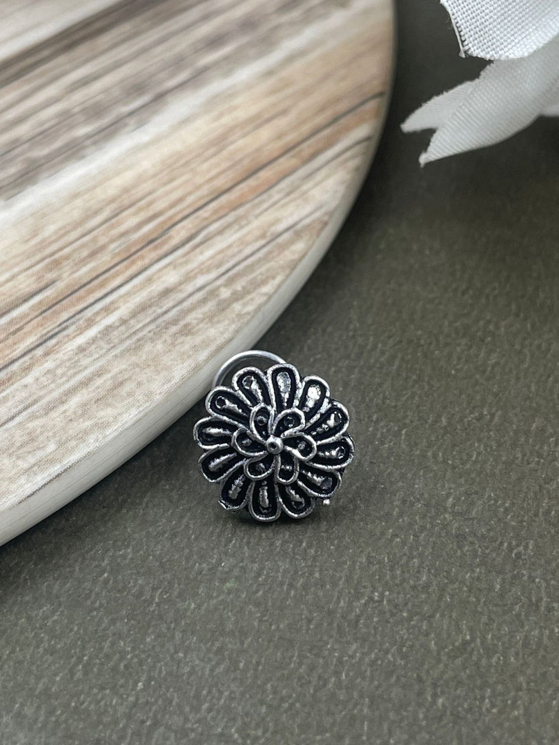 NISHA OXIDISED PIERCING NOSEPIN COMBO OF 5