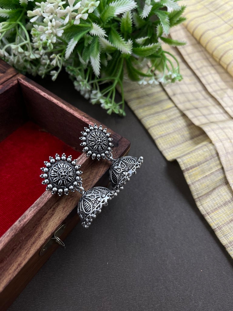 PORTIA OXIDISED SINGLE LINE PENDANT JEWELLERY SET COMBO