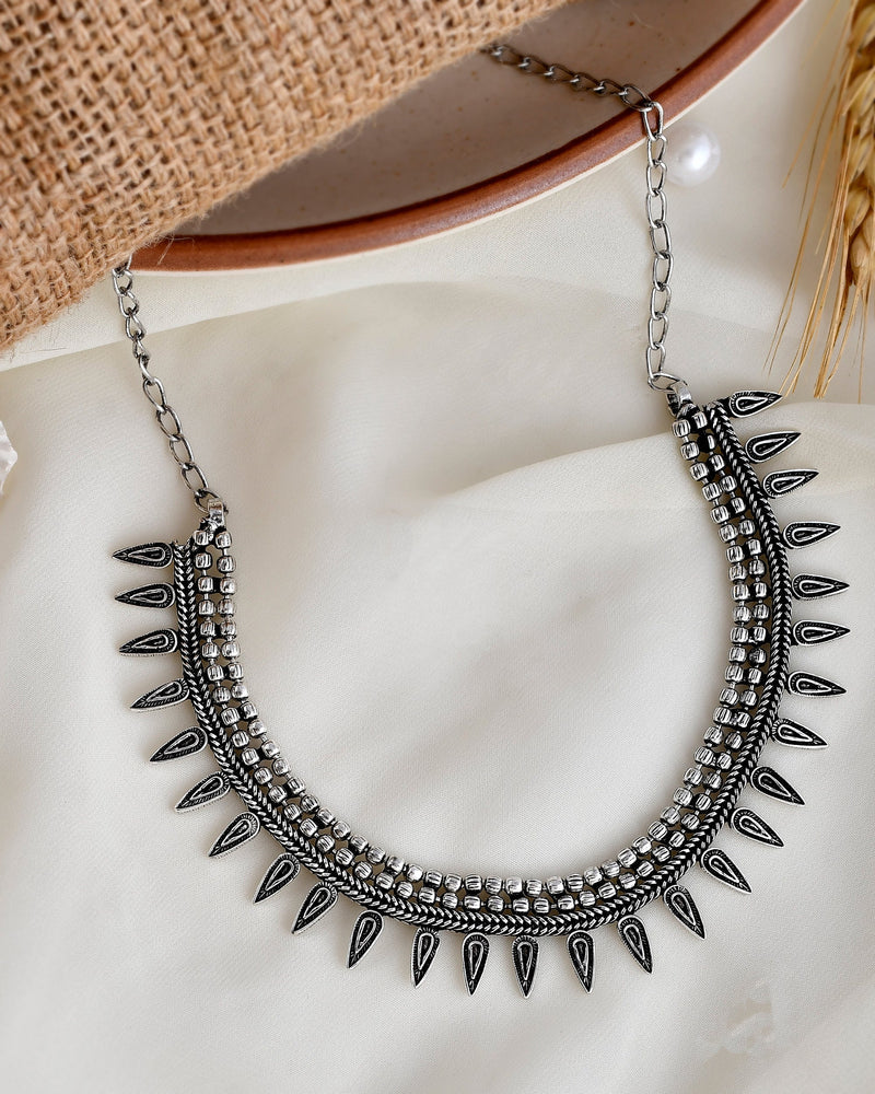 GHAZAL SILVER OXIDISED JEWELLERY SET COMBO