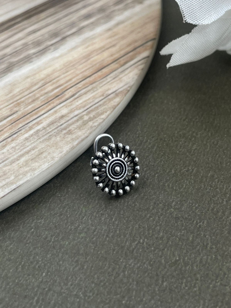NISHA OXIDISED PIERCING NOSEPIN COMBO OF 5