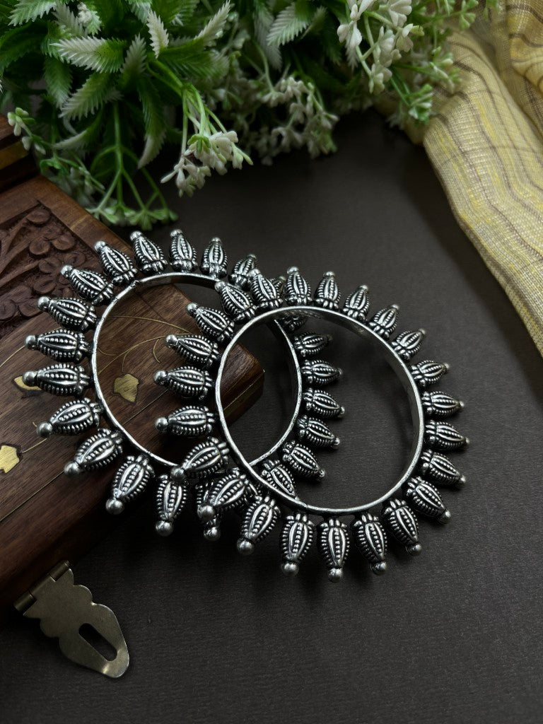 OXIDISED DOUBLE NECKLACE JEWELLERY SET COMBO