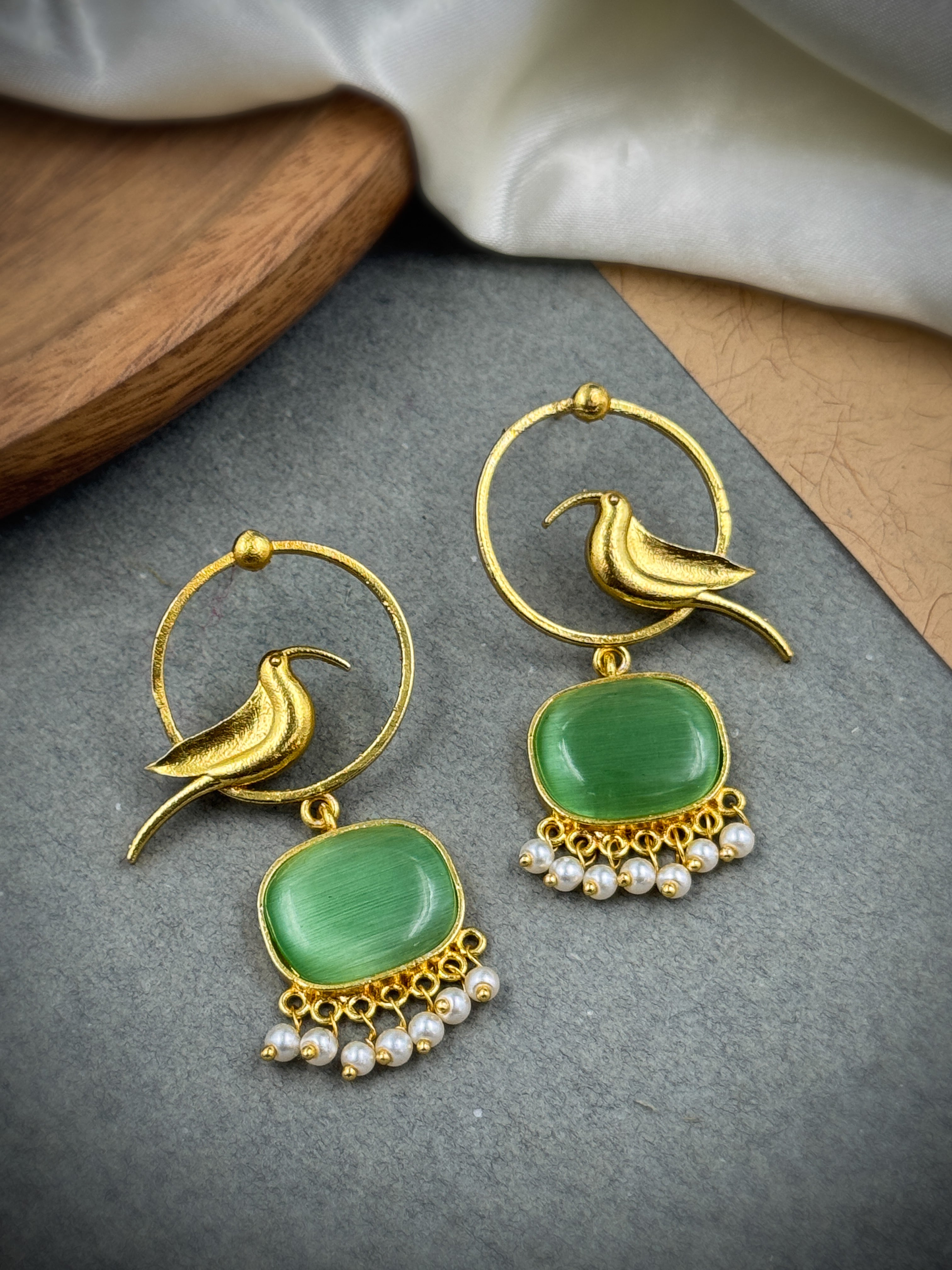 PARROT DANGLER GOLDEN EARRINGS