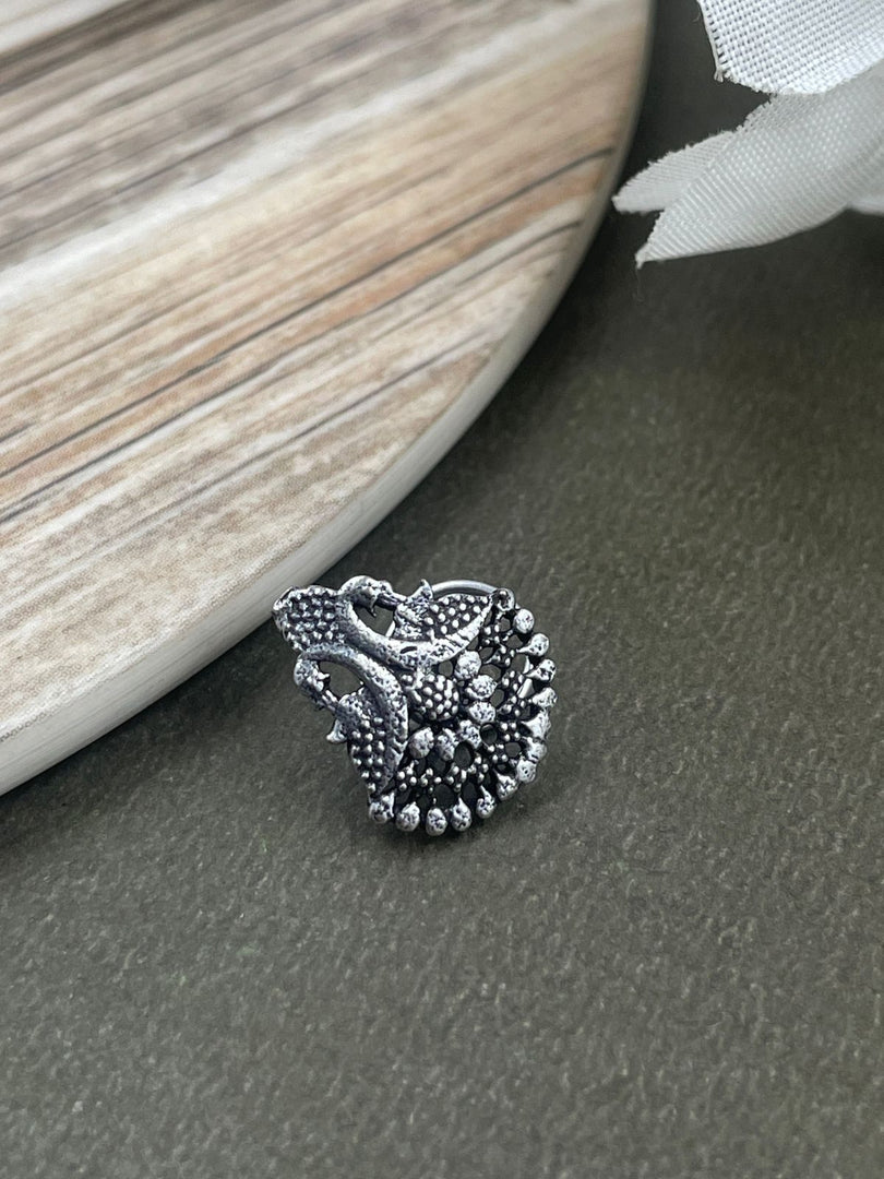 HEENA OXIDISED PIERCING NOSEPIN COMBO OF 5