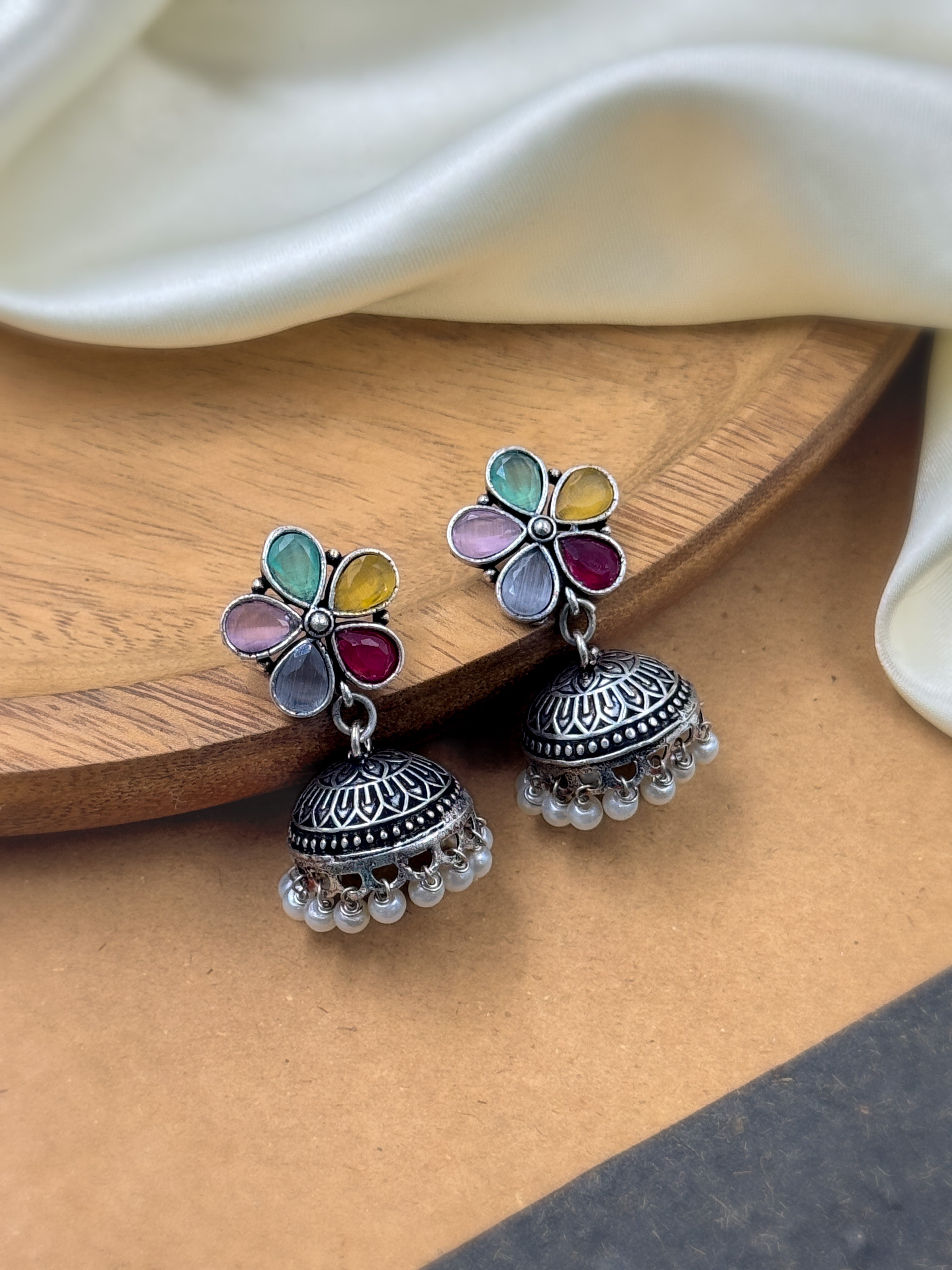 MEHAR STONE JHUMKA EARRINGS