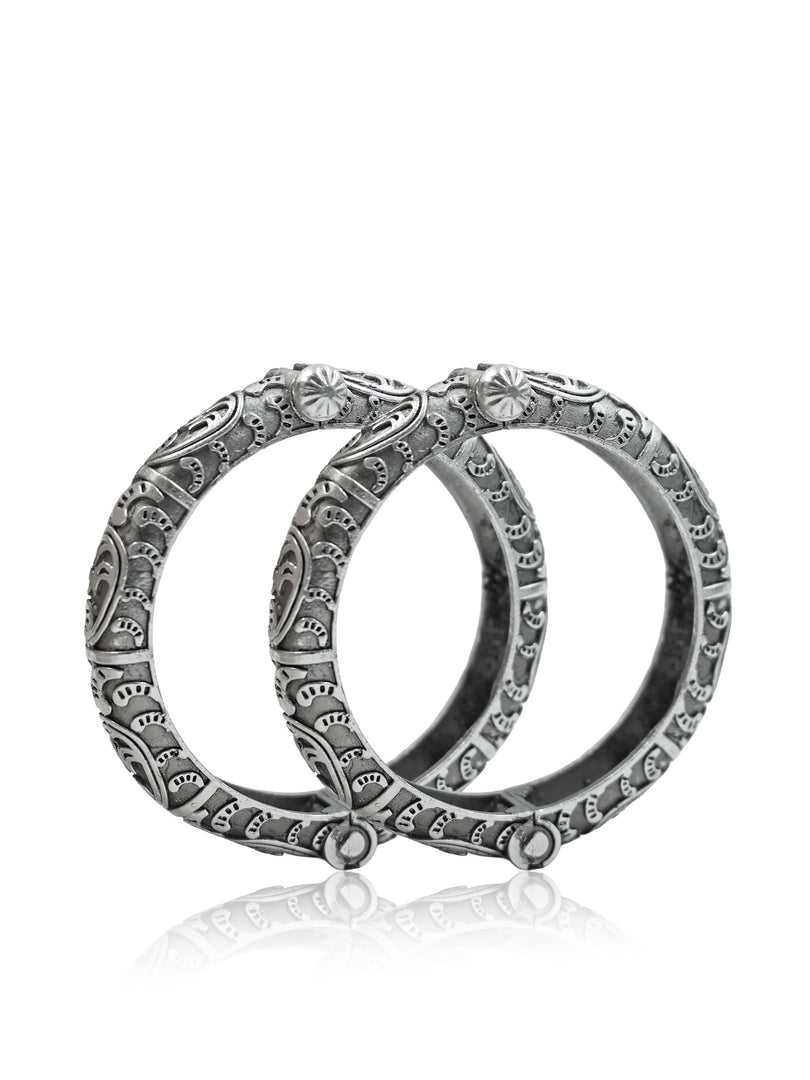 Swara Silver Lookalike Bangle Stack