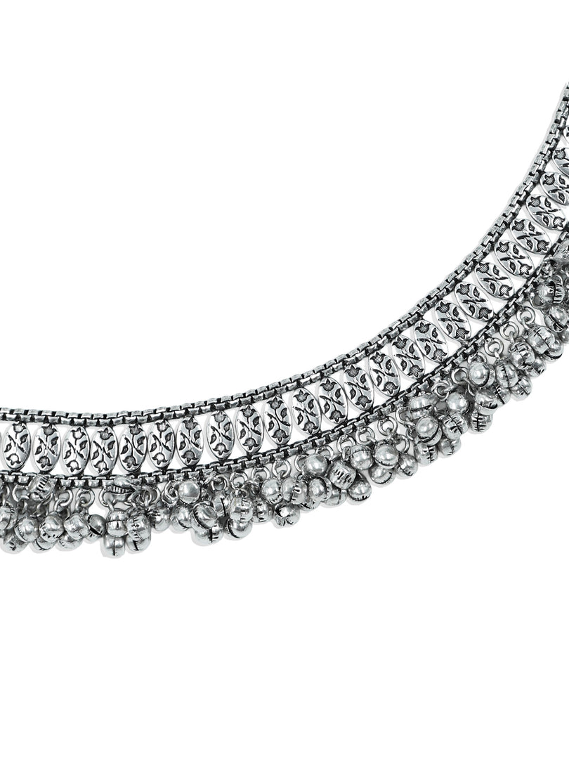 Silver Plated Ghungroo Anklet