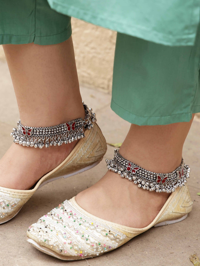 Butterfly Silver Plated Anklet