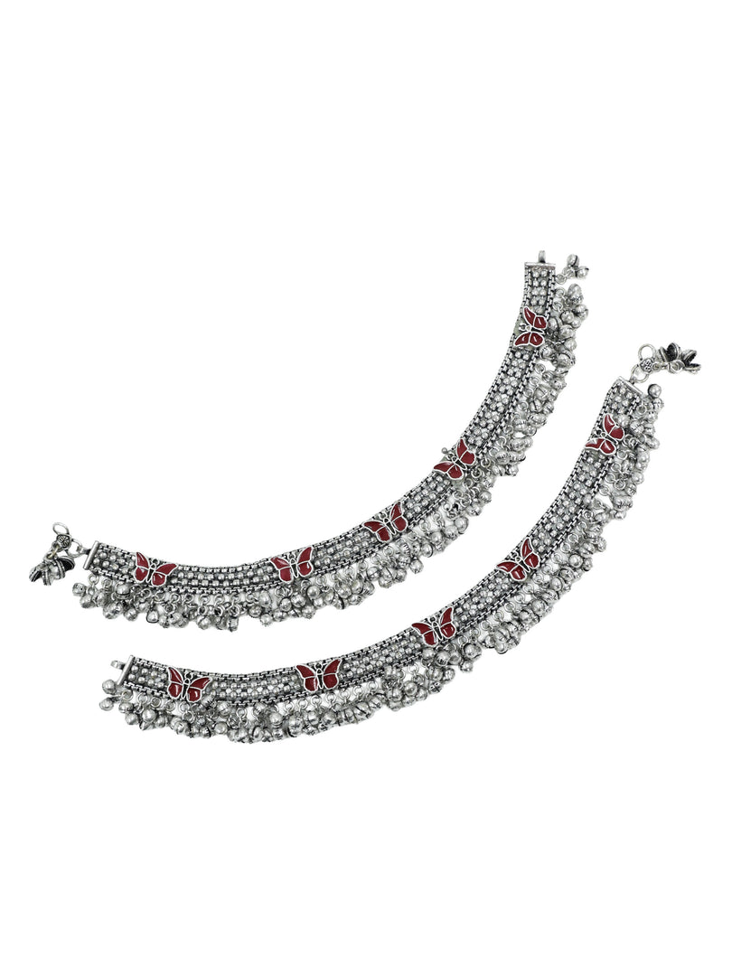Butterfly Silver Plated Anklet