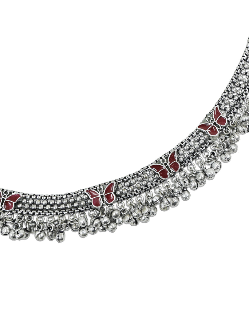 Butterfly Silver Plated Anklet