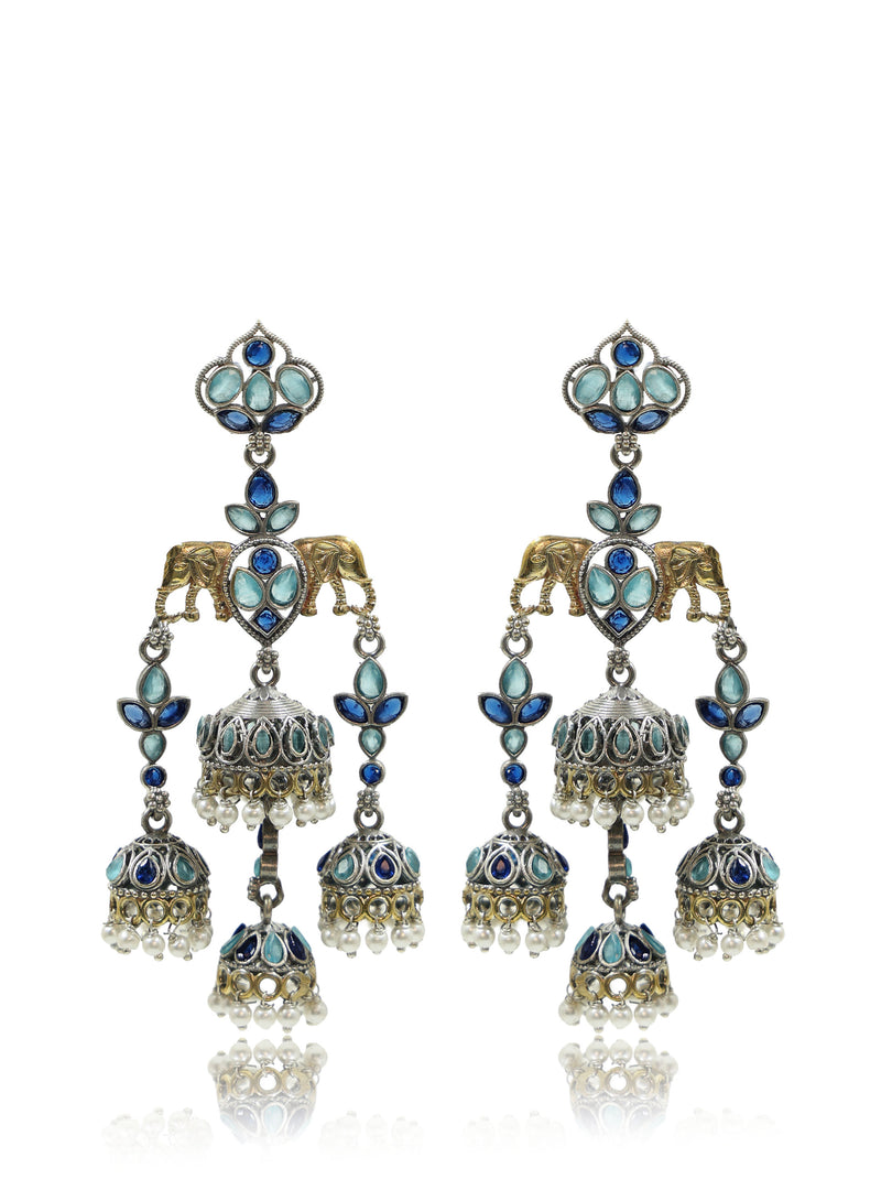 Tanvi Jhumka Stone Earrings