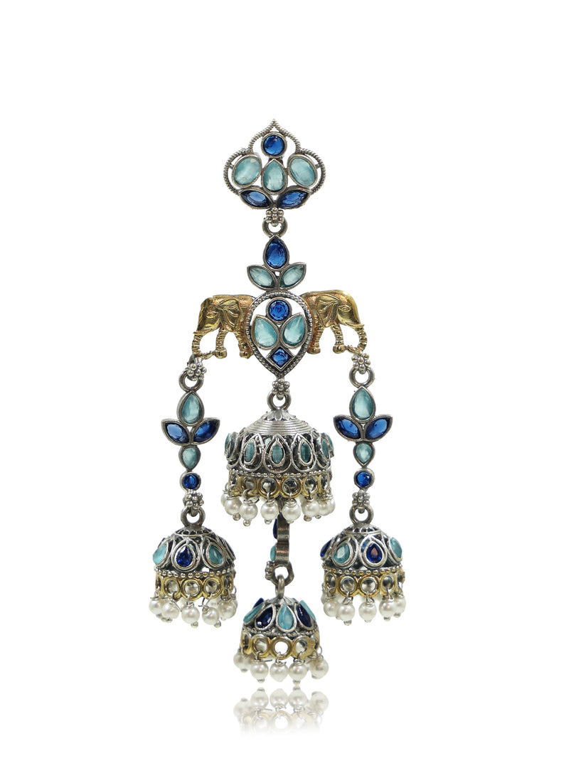 Tanvi Jhumka Stone Earrings
