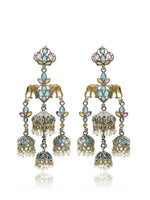 Load image into Gallery viewer, Tanvi Jhumka Stone Earrings