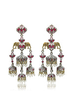Load image into Gallery viewer, Tanvi Jhumka Stone Earrings
