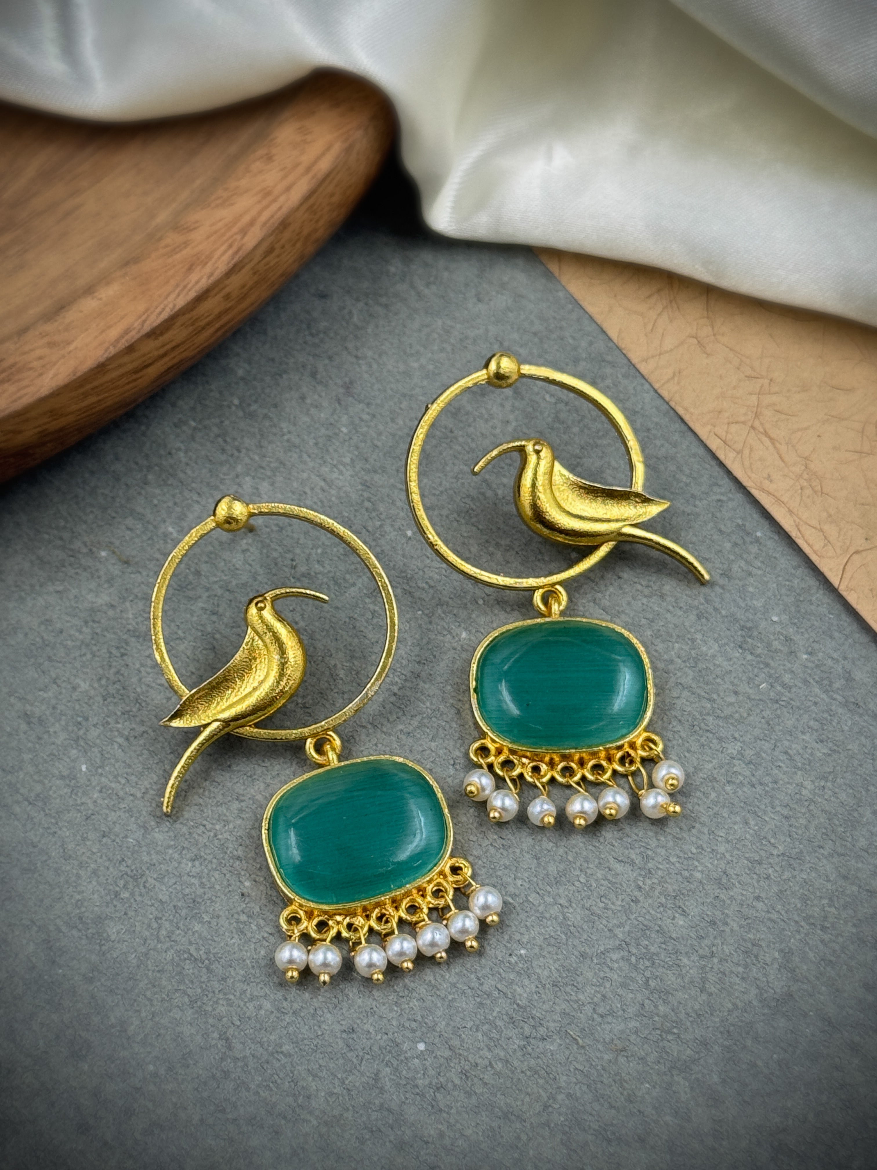 PARROT DANGLER GOLDEN EARRINGS