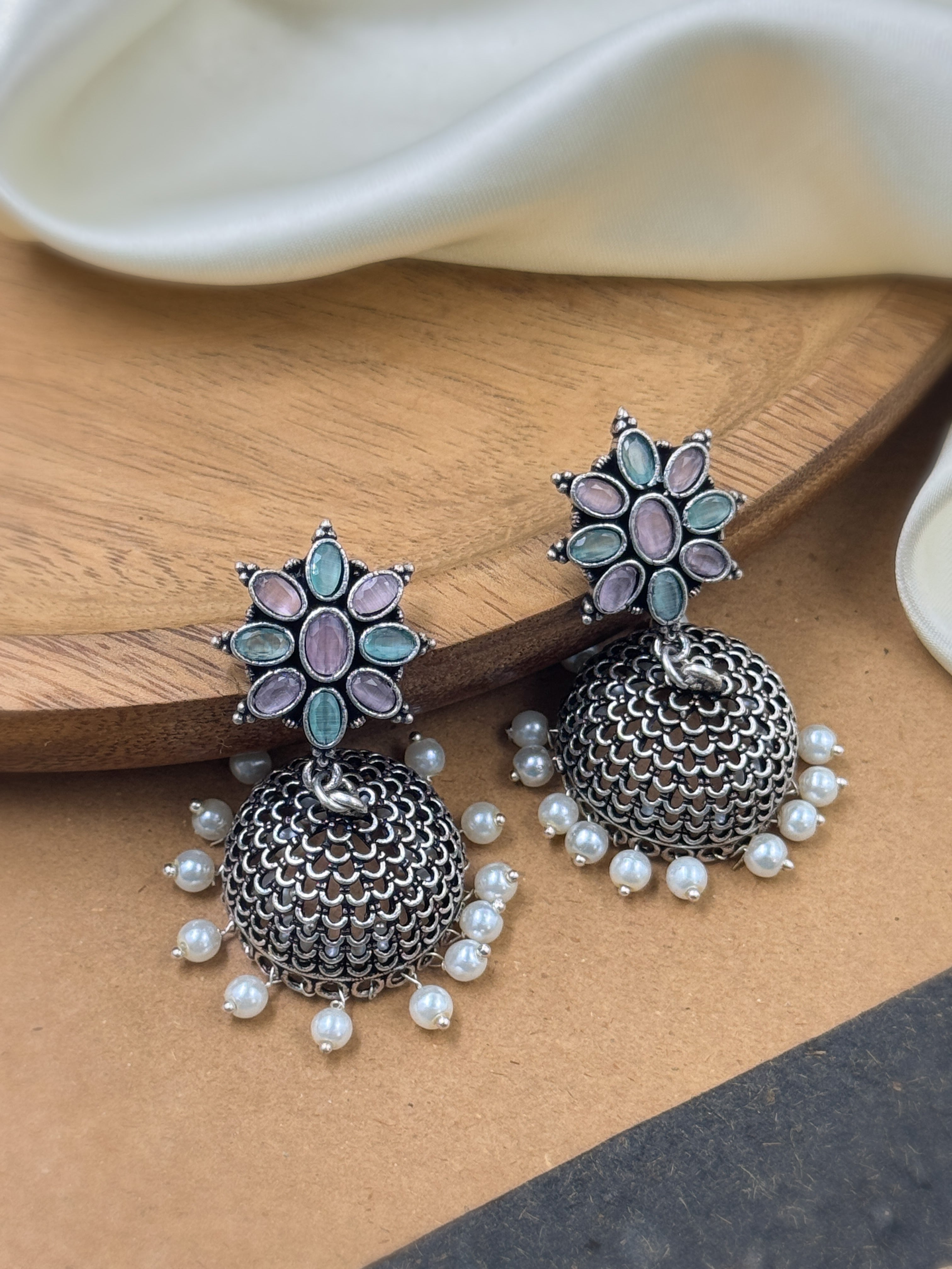 KHUSHI OXIDISED JHUMKA EARRINGS