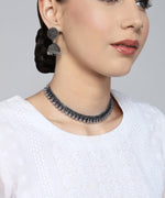 Load image into Gallery viewer, DIYA SILVER OXIDISED JEWELLERY SET COMBO