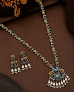 Load image into Gallery viewer, Vamika Dual Tone Stone Necklace Set