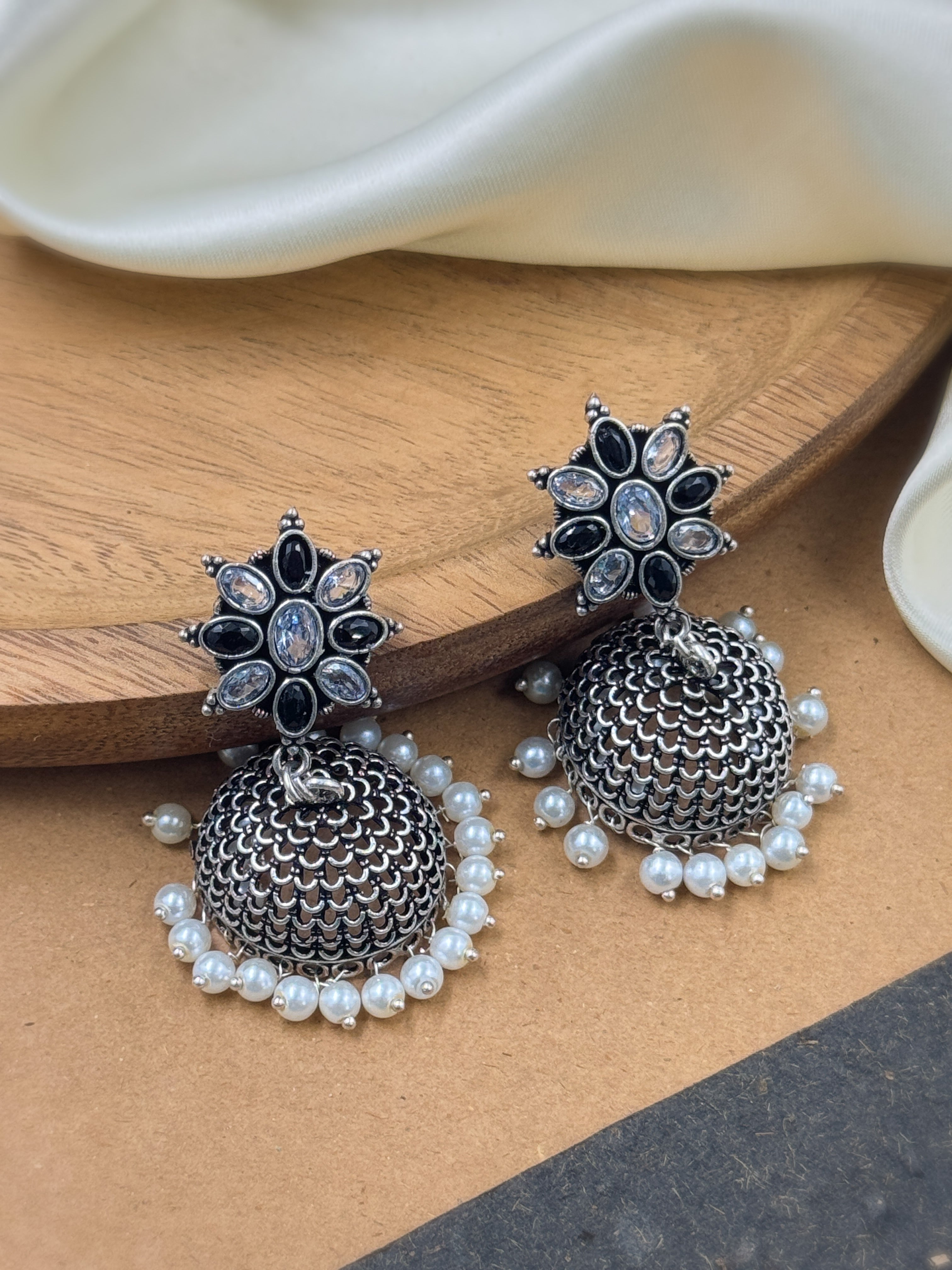 KHUSHI OXIDISED JHUMKA EARRINGS