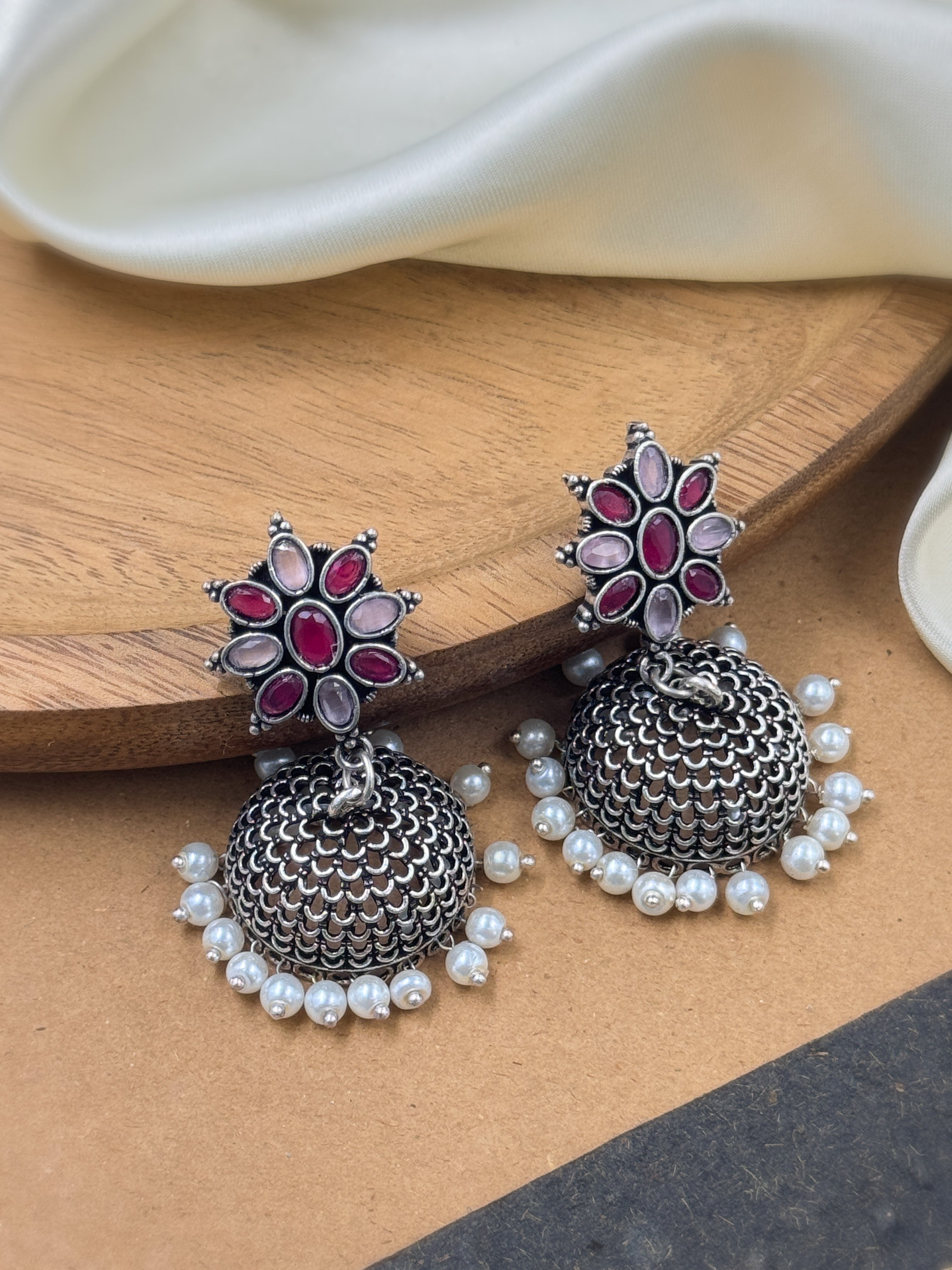 KHUSHI OXIDISED JHUMKA EARRINGS