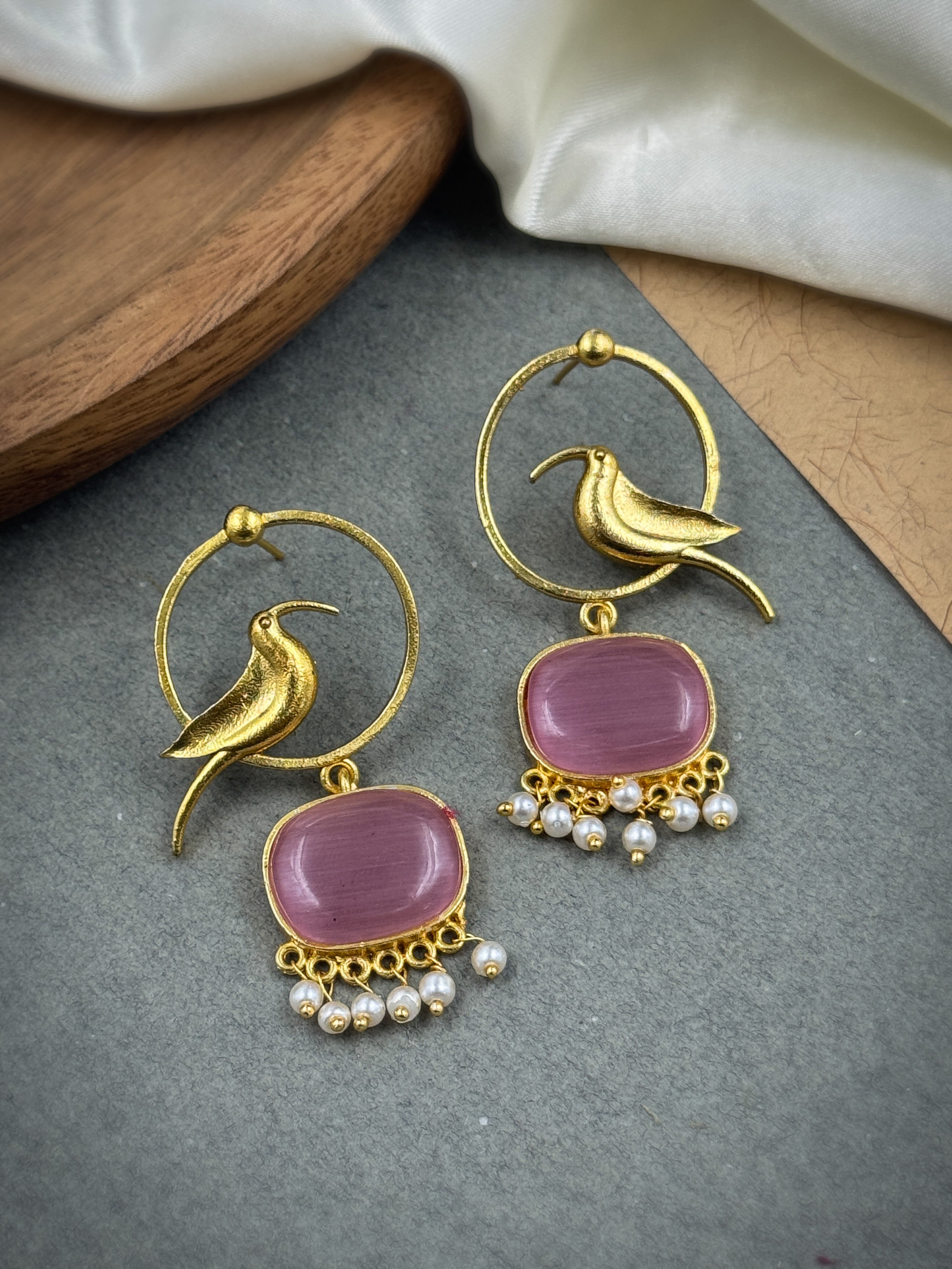 PARROT DANGLER GOLDEN EARRINGS