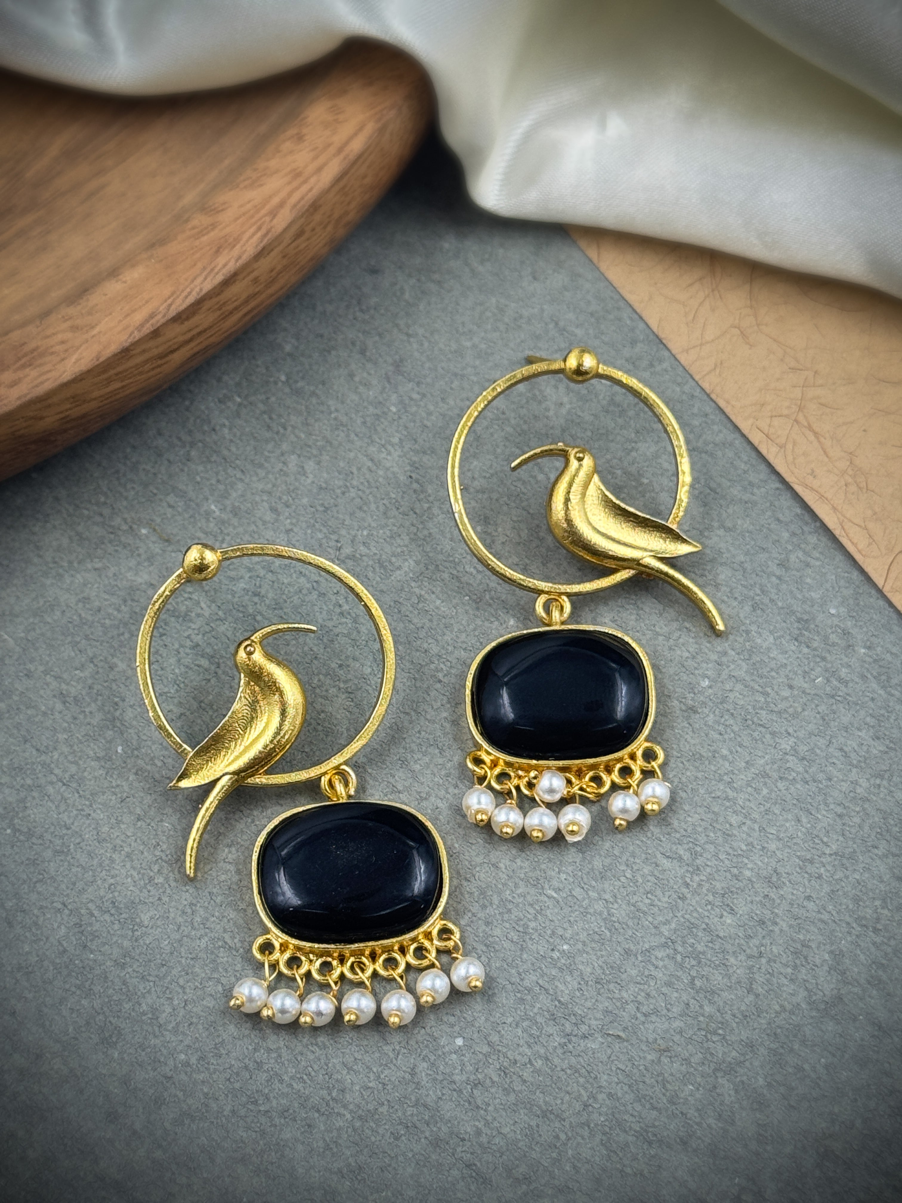 PARROT DANGLER GOLDEN EARRINGS