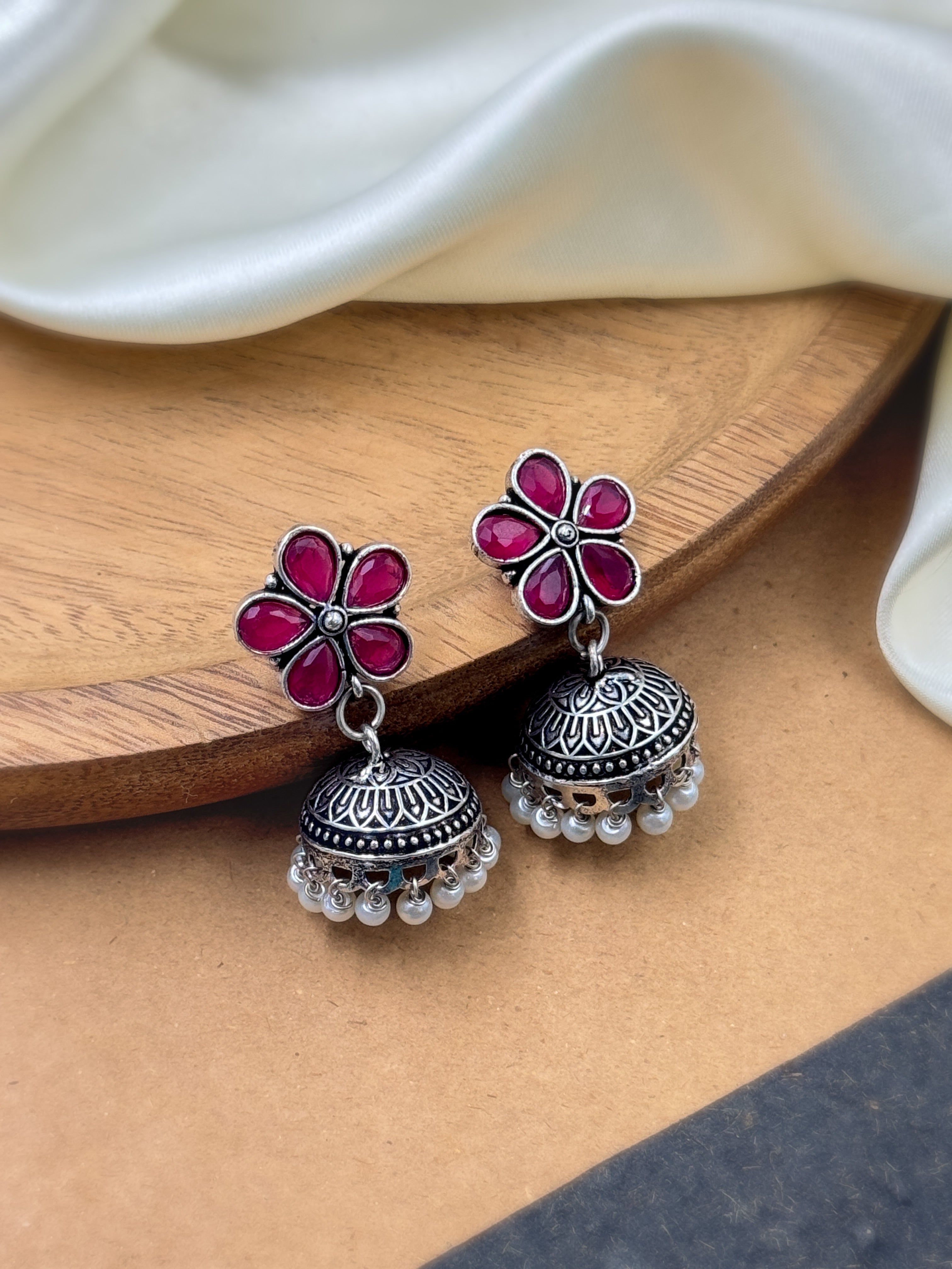 MEHAR STONE JHUMKA EARRINGS