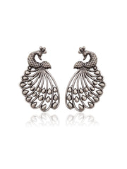 Peacock Silver Lookalike 3 Earrings Combo