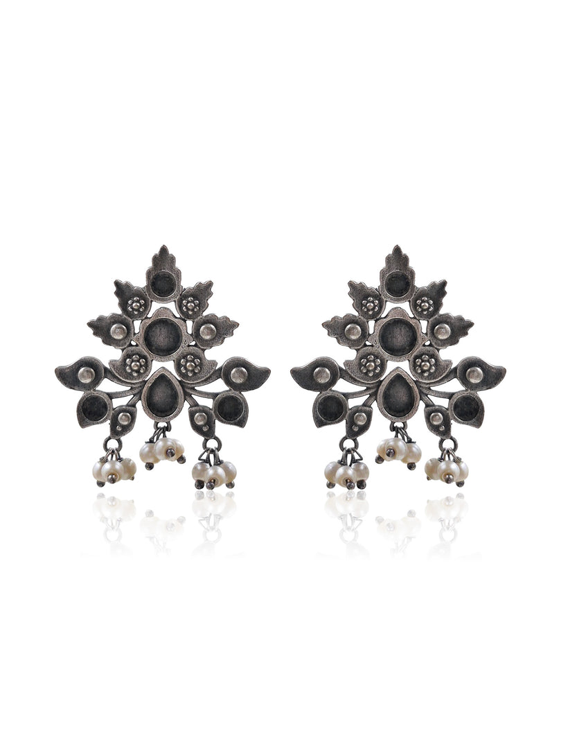 Ihana Silver Lookalike 3 Earrings Combo