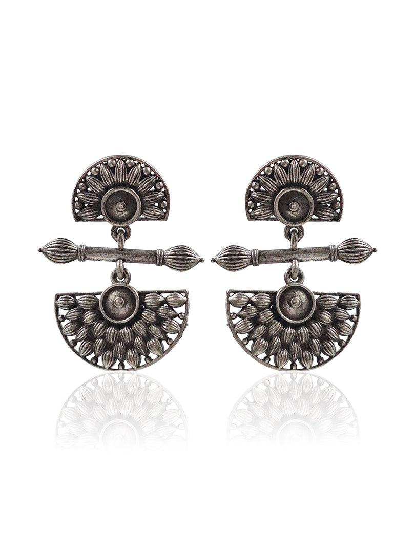 Ihana Silver Lookalike 3 Earrings Combo