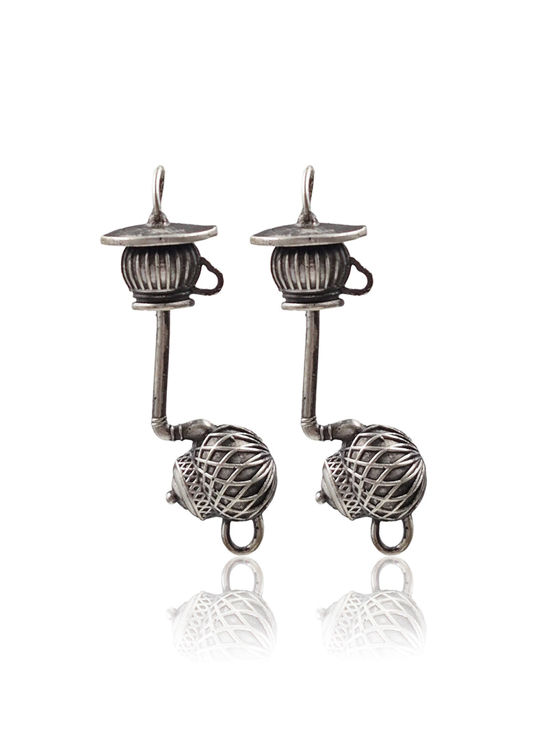 Mishika Silver Lookalike 3 Earrings Combo