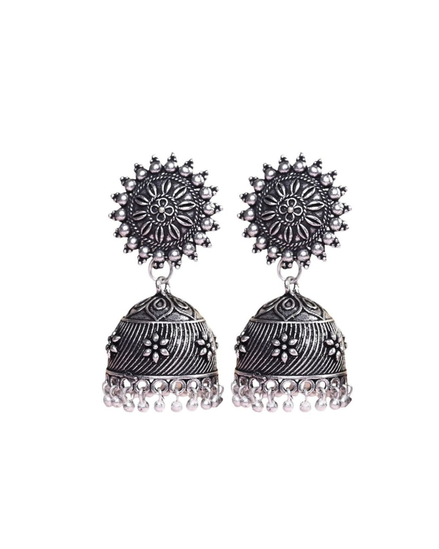 AADHYA OXIDISED DOUBLE NECKLACE JEWELLERY SET COMBO