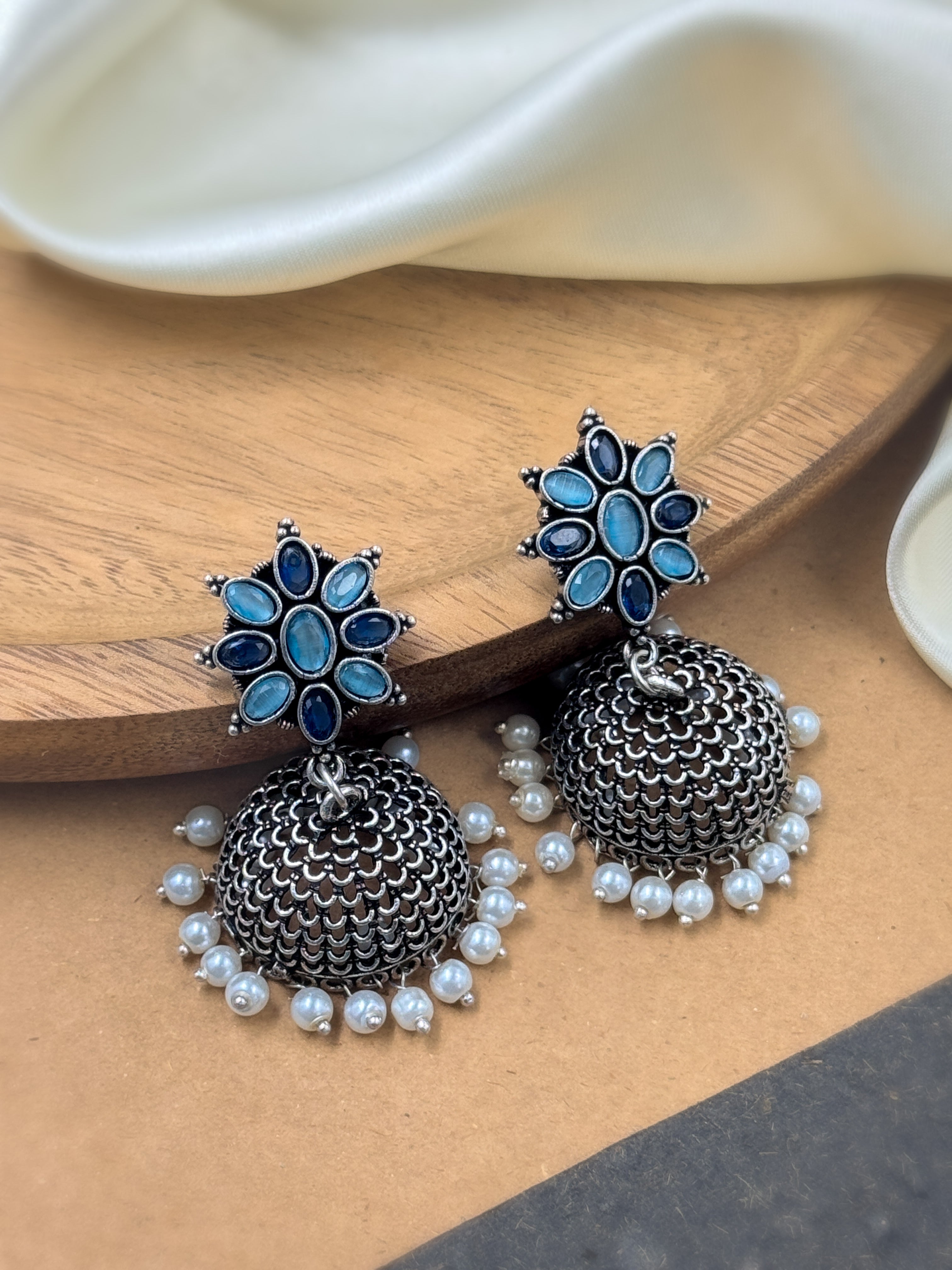 KHUSHI OXIDISED JHUMKA EARRINGS