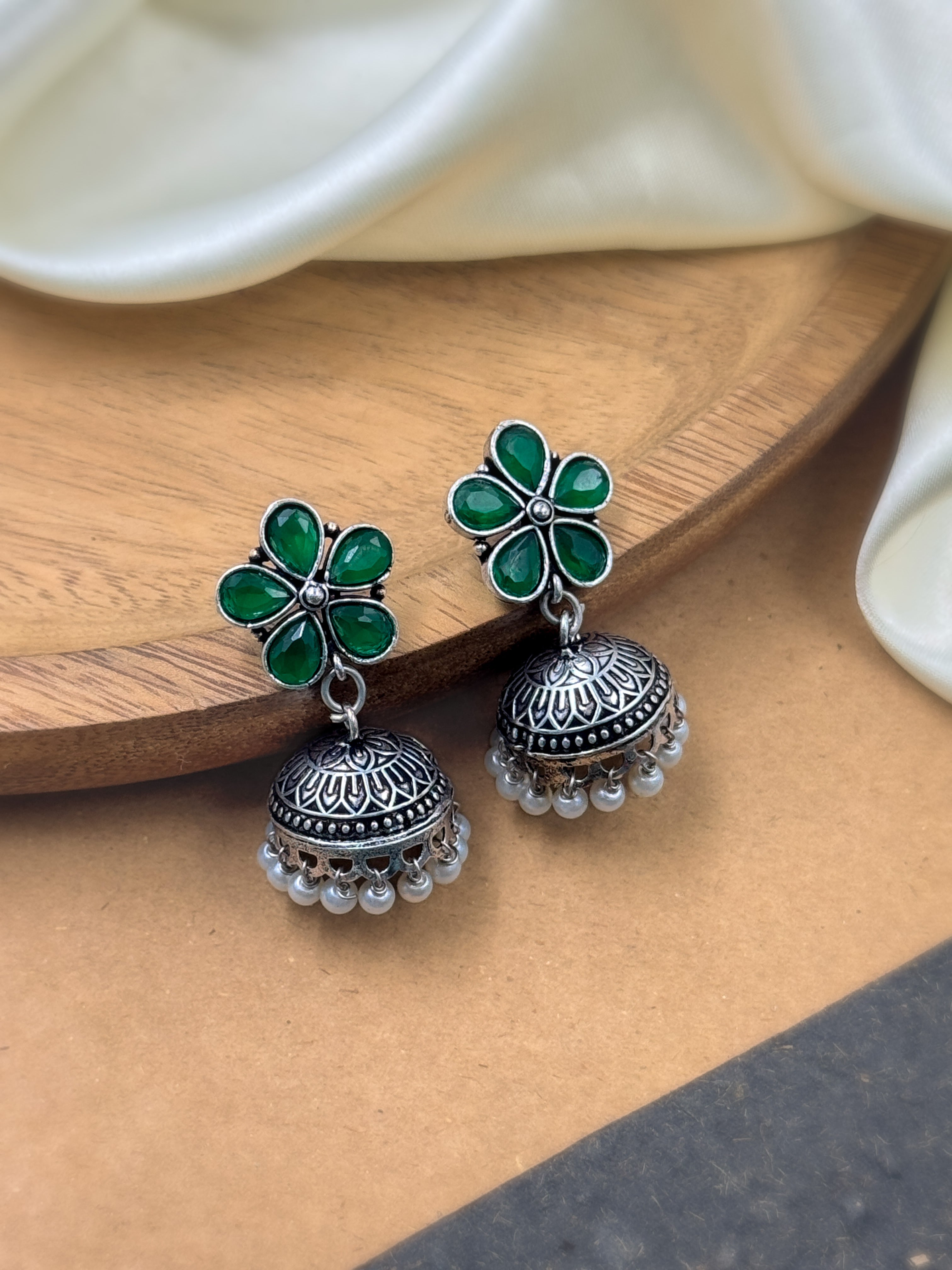 MEHAR STONE JHUMKA EARRINGS