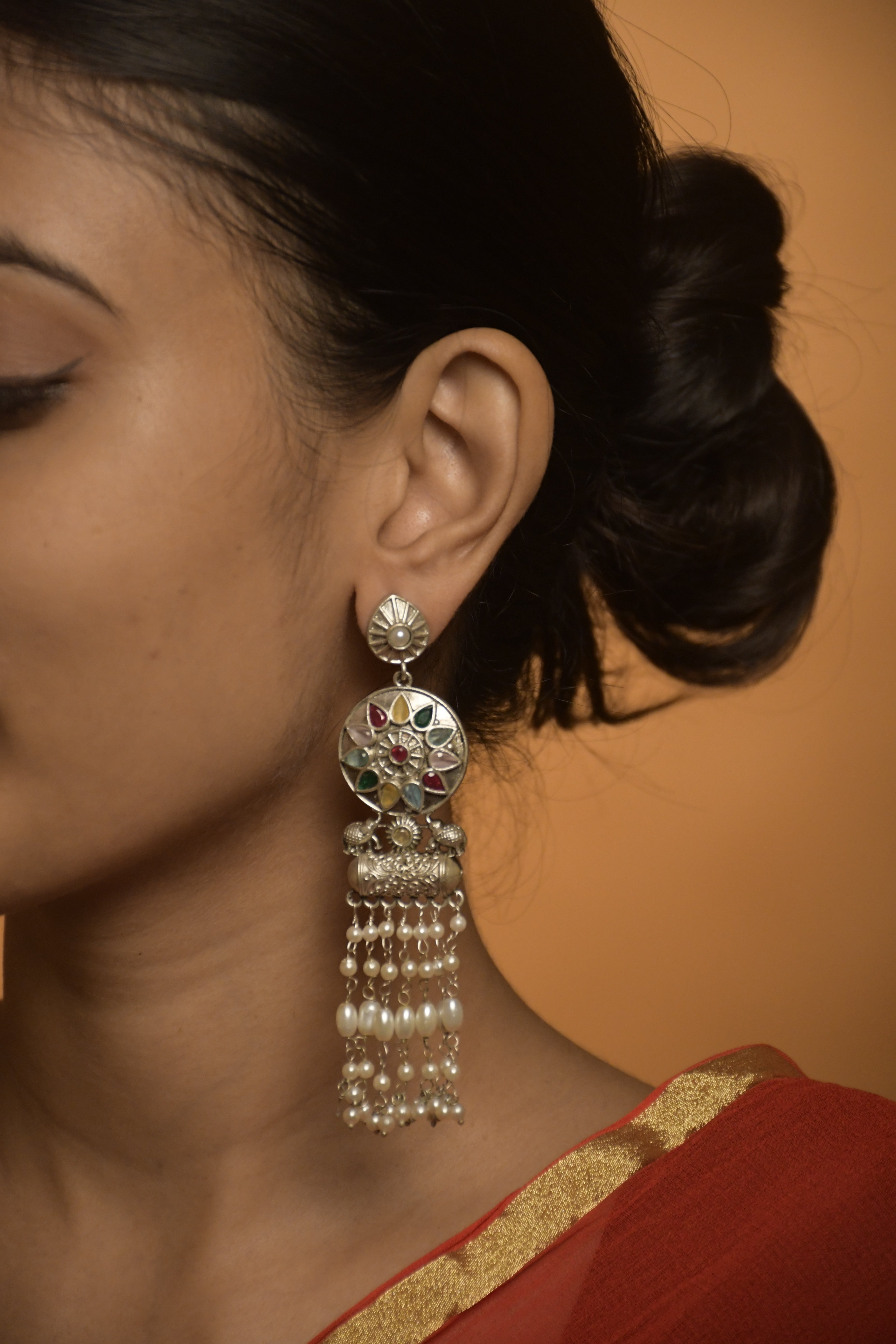 AKSHA OXIDISED DANGLER EARRINGS