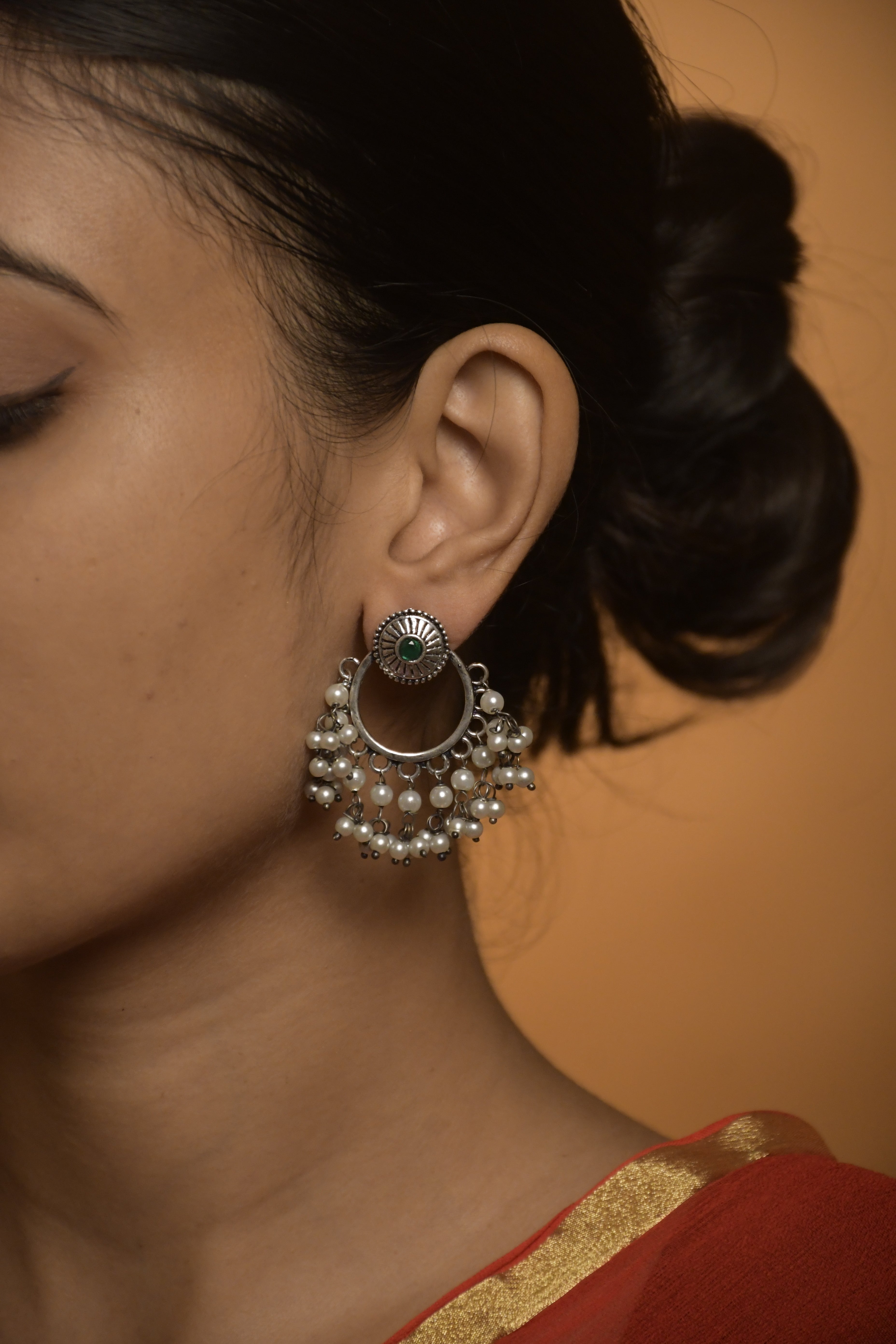 Pari Oxidised Dangler Earrings