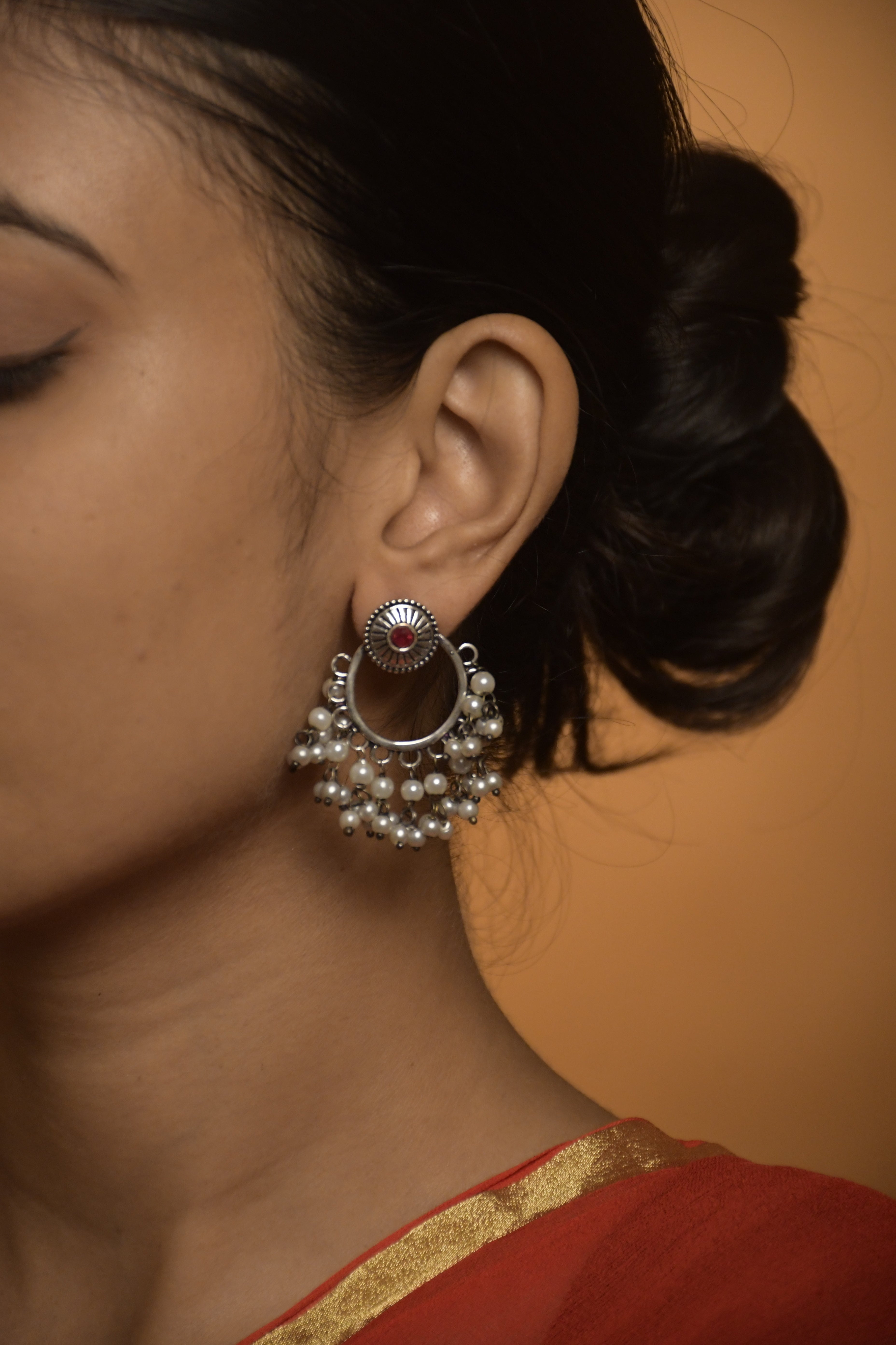Pari Oxidised Dangler Earrings
