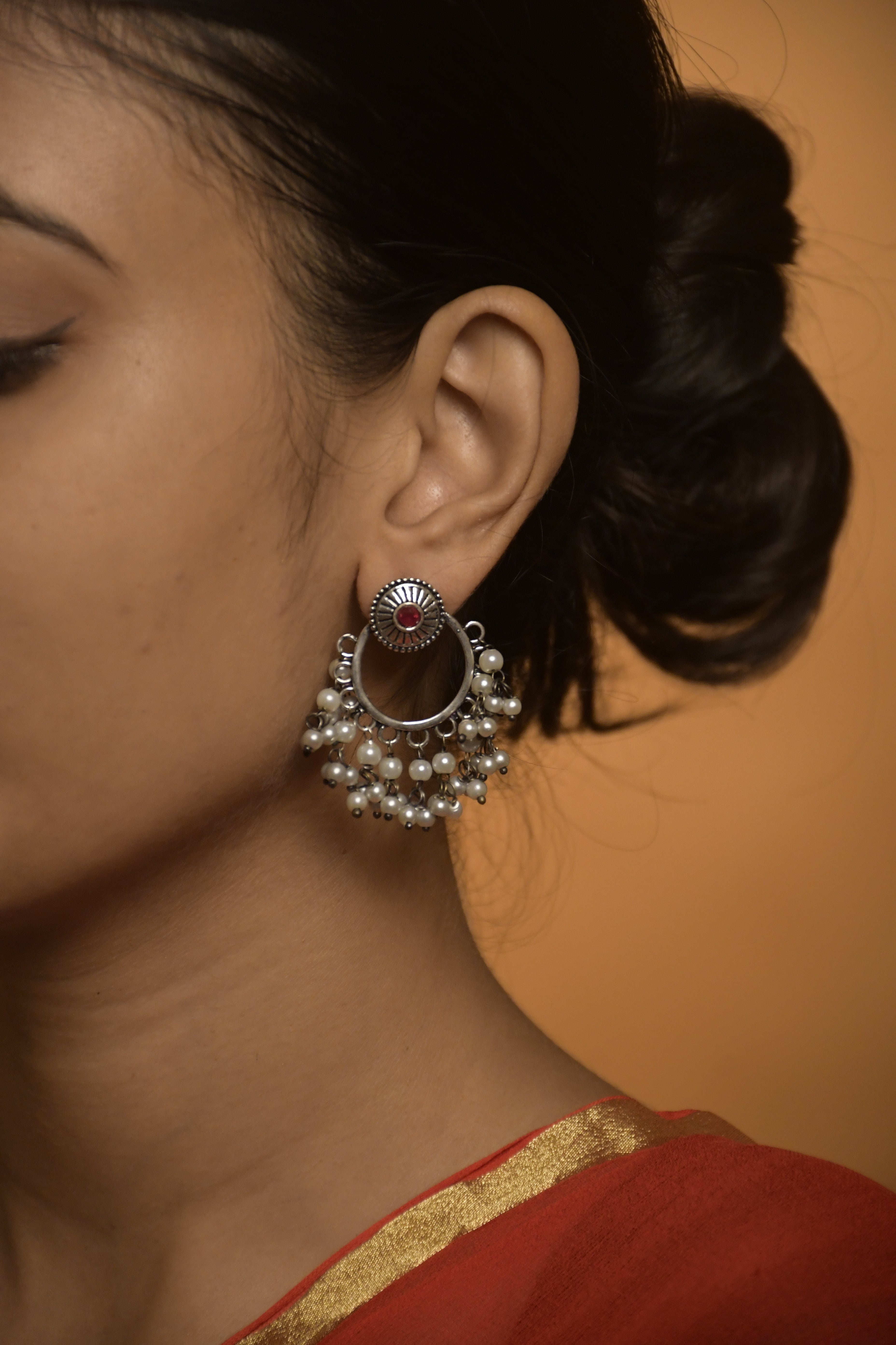 Pari Oxidised Dangler Earrings