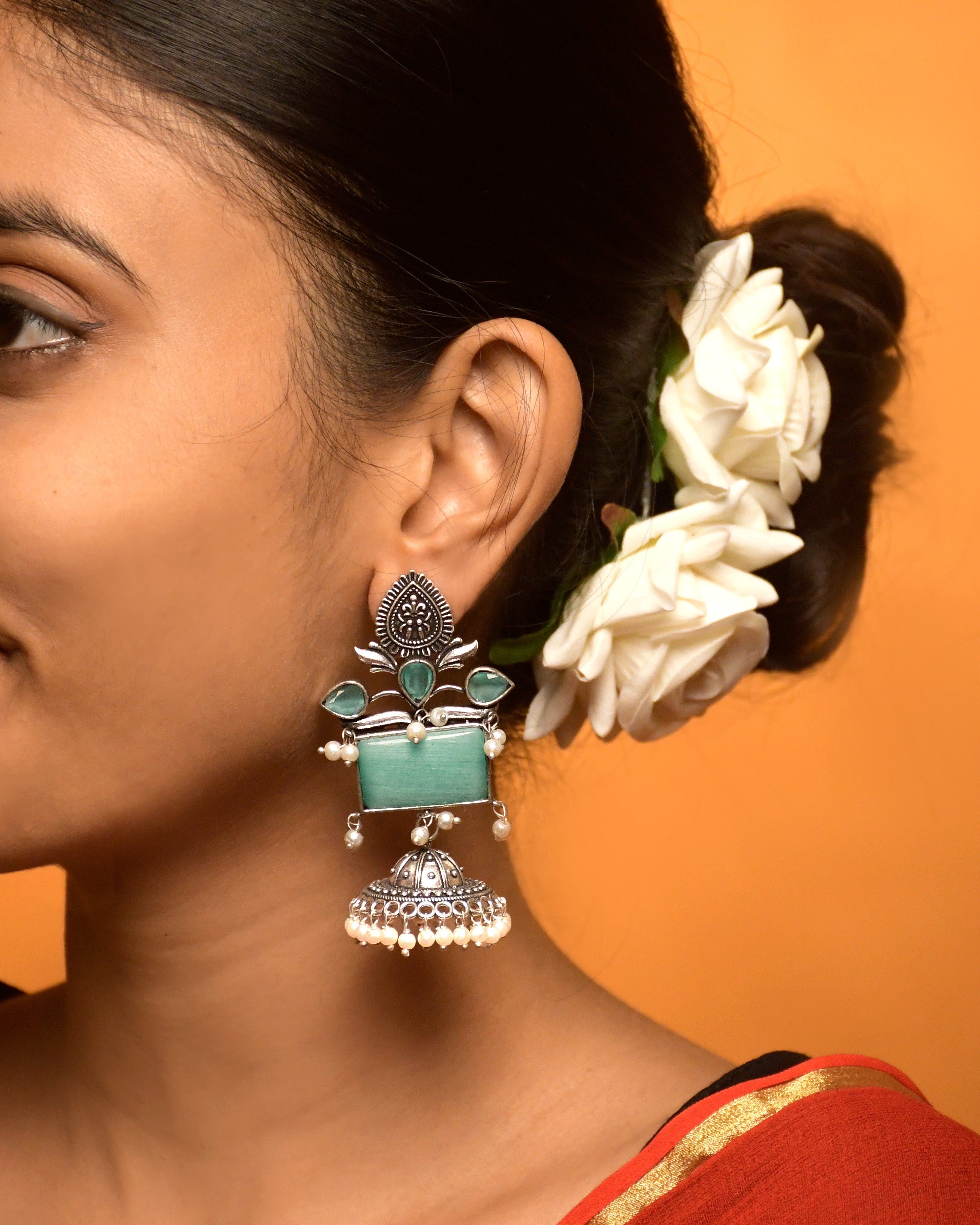 Noor Stone Jhumka Earrings
