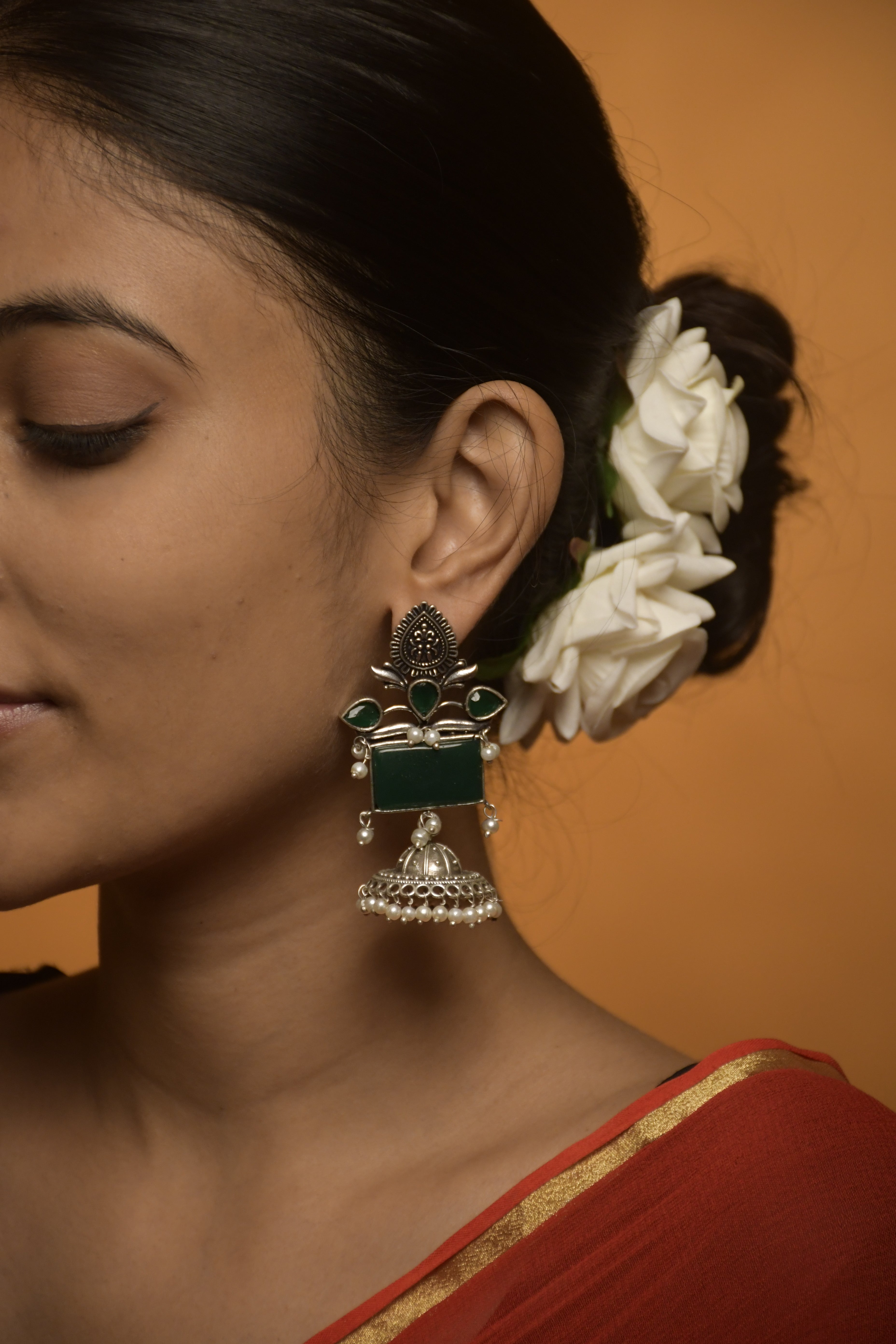 Noor Stone Jhumka Earrings