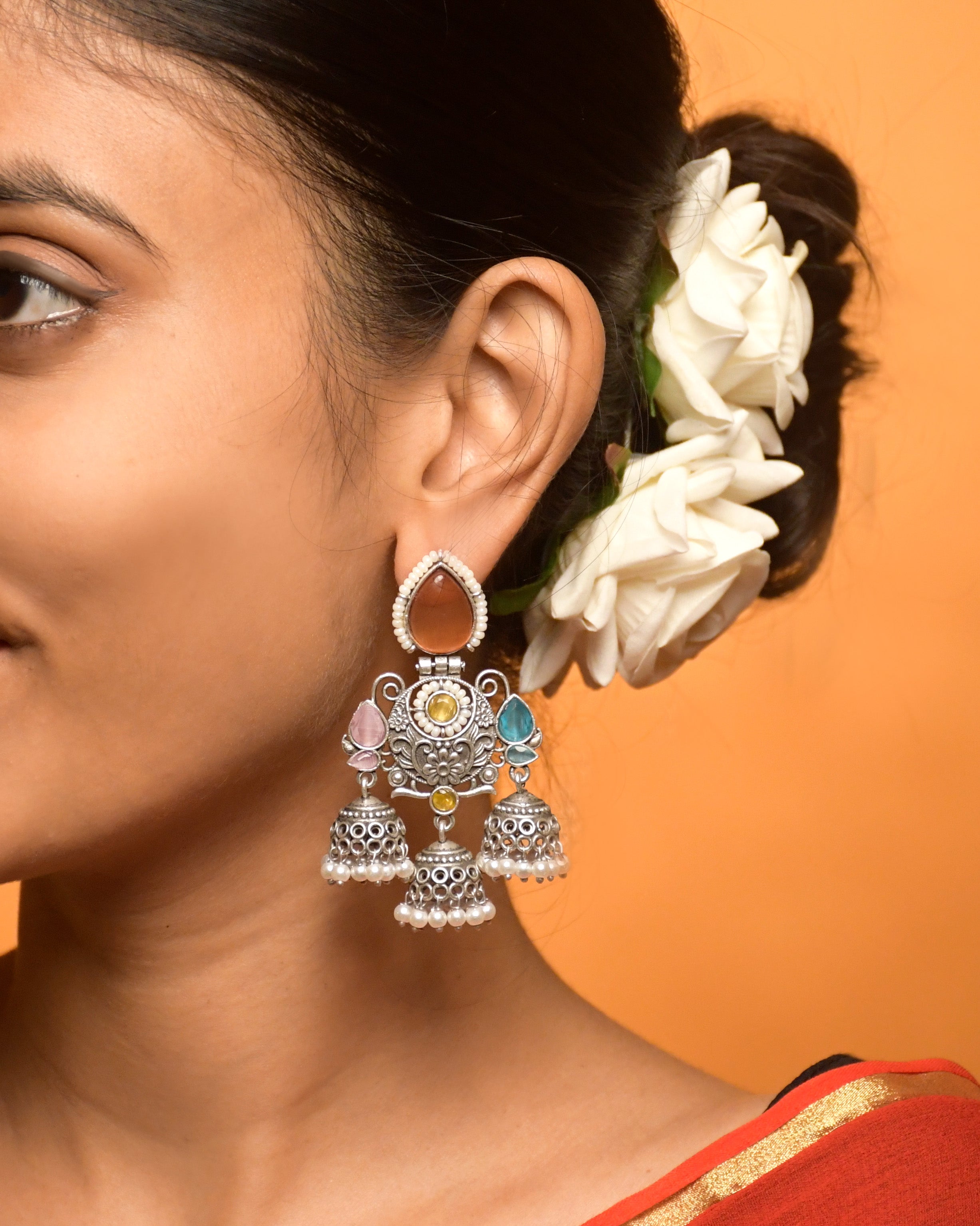 Marie Stone Jhumka Earrings