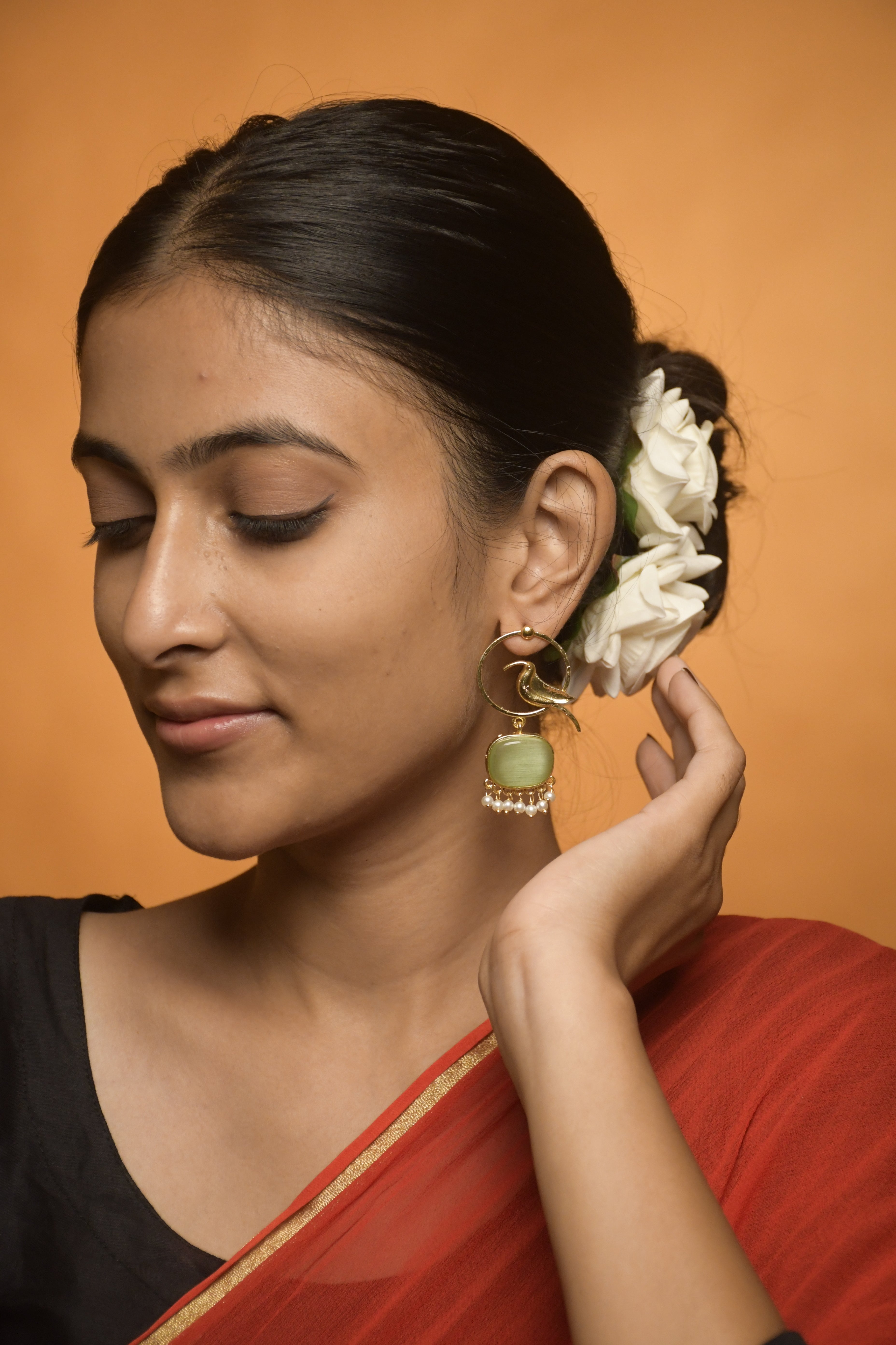 PARROT DANGLER GOLDEN EARRINGS