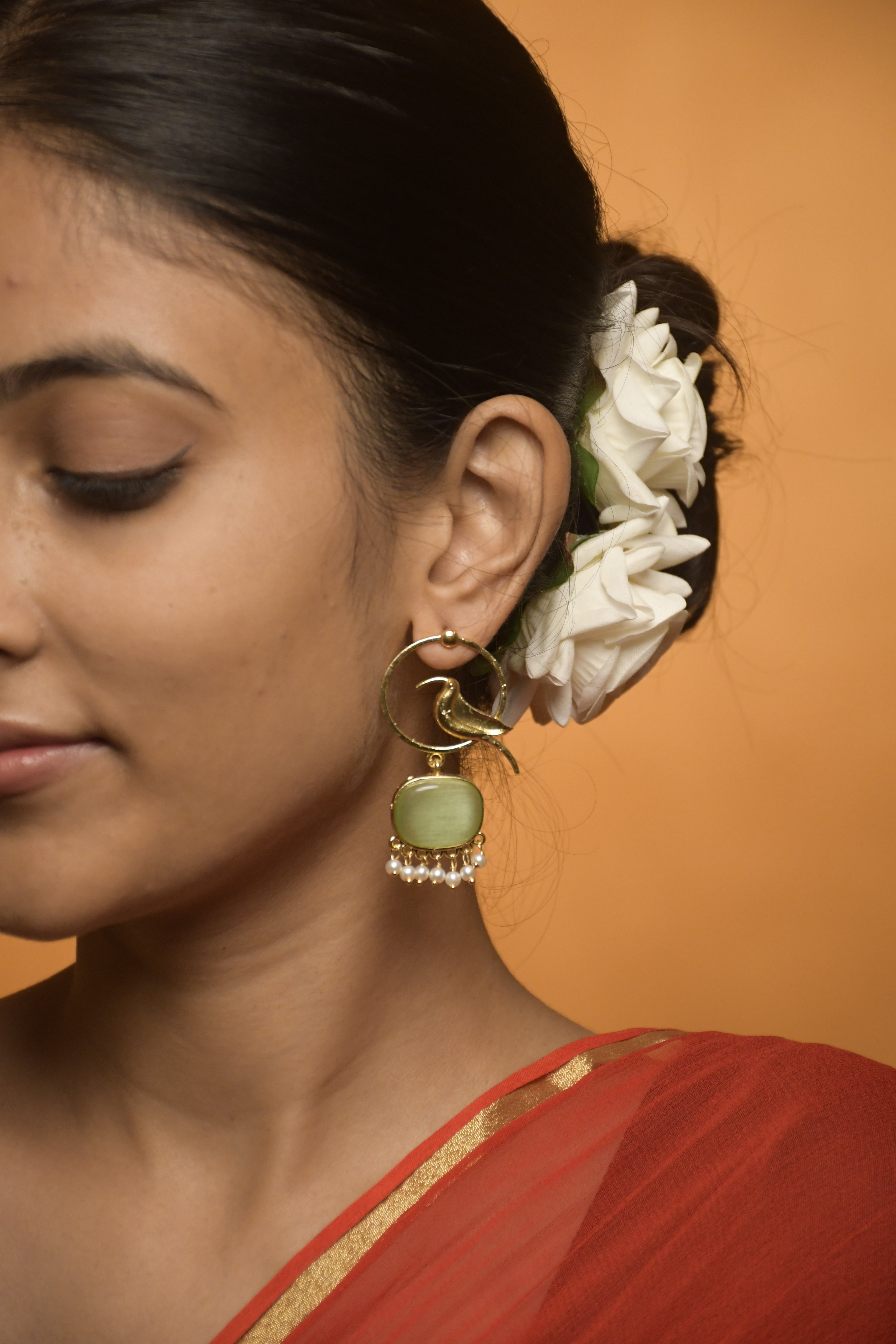 PARROT DANGLER GOLDEN EARRINGS