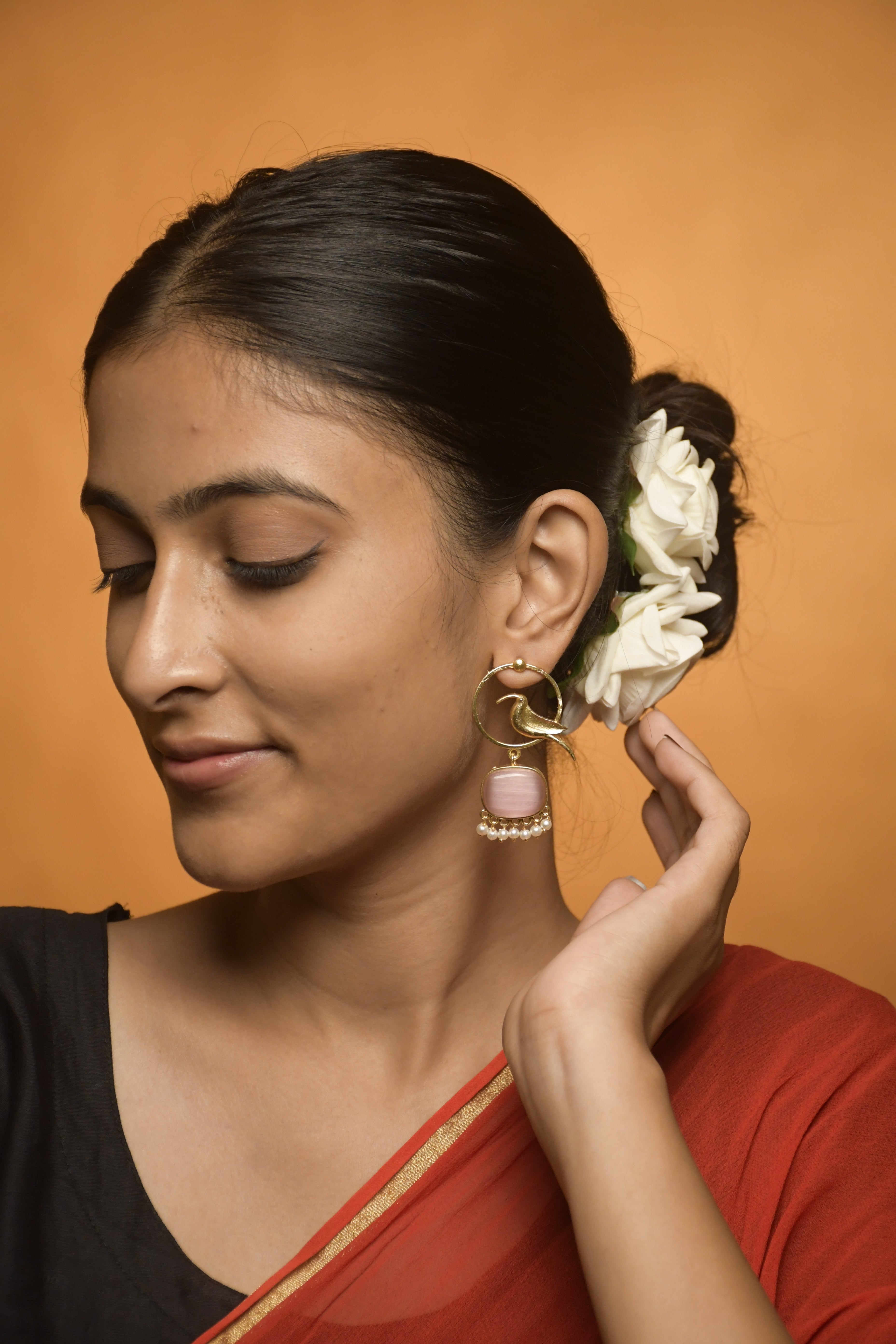 PARROT DANGLER GOLDEN EARRINGS