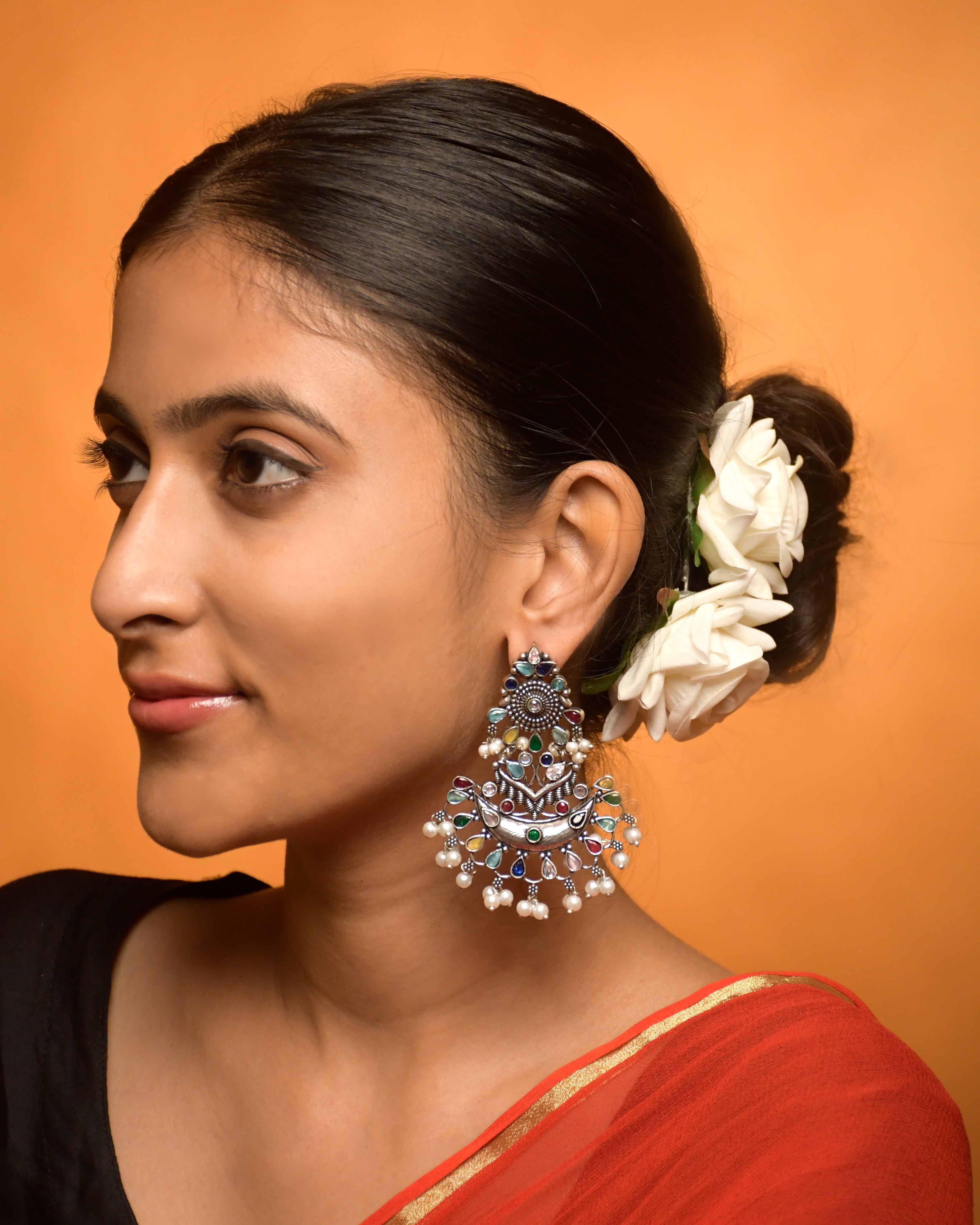 ANIKA OXIDISED DANGLER EARRINGS