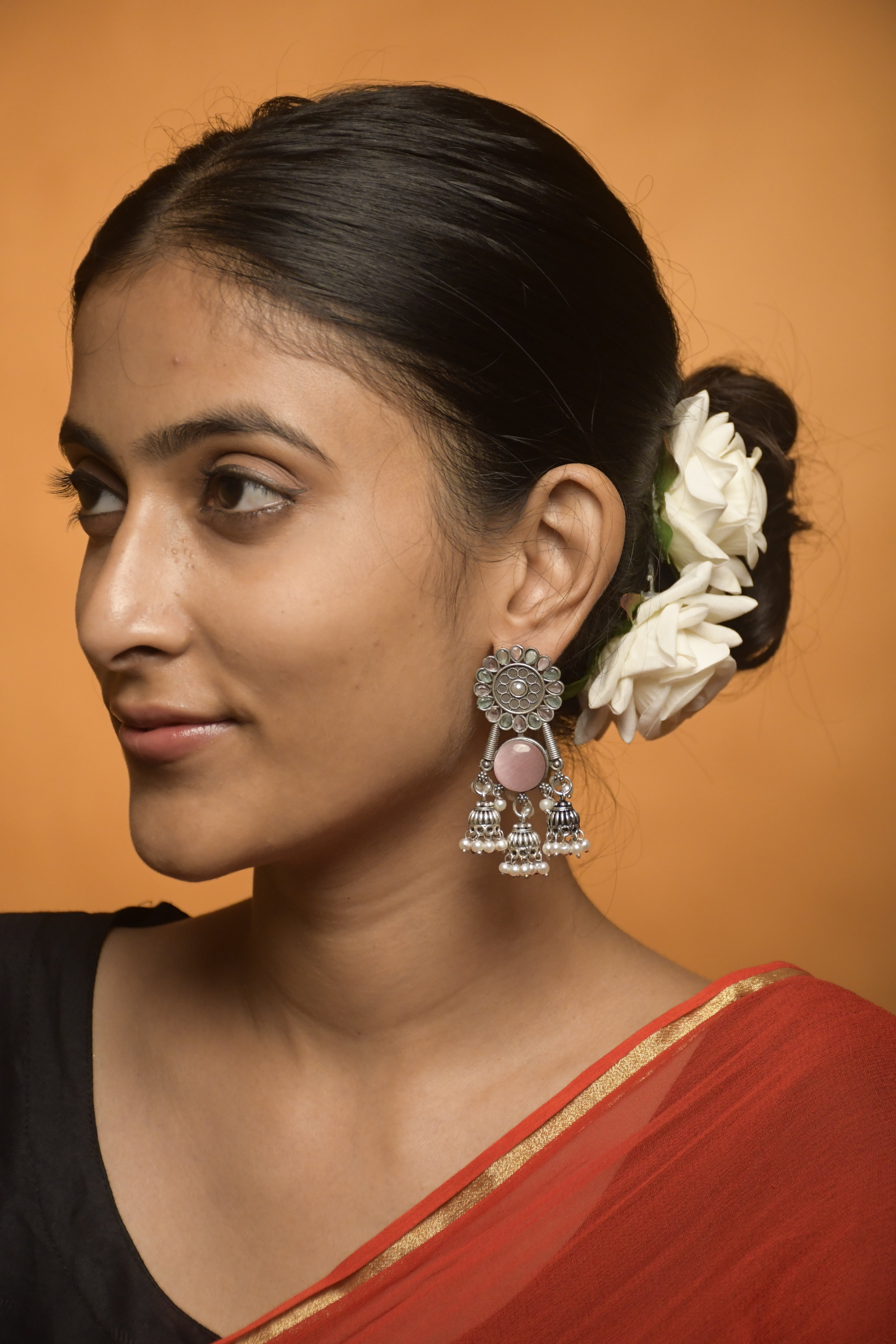 Shiya Oxidised Jhumka Earrings
