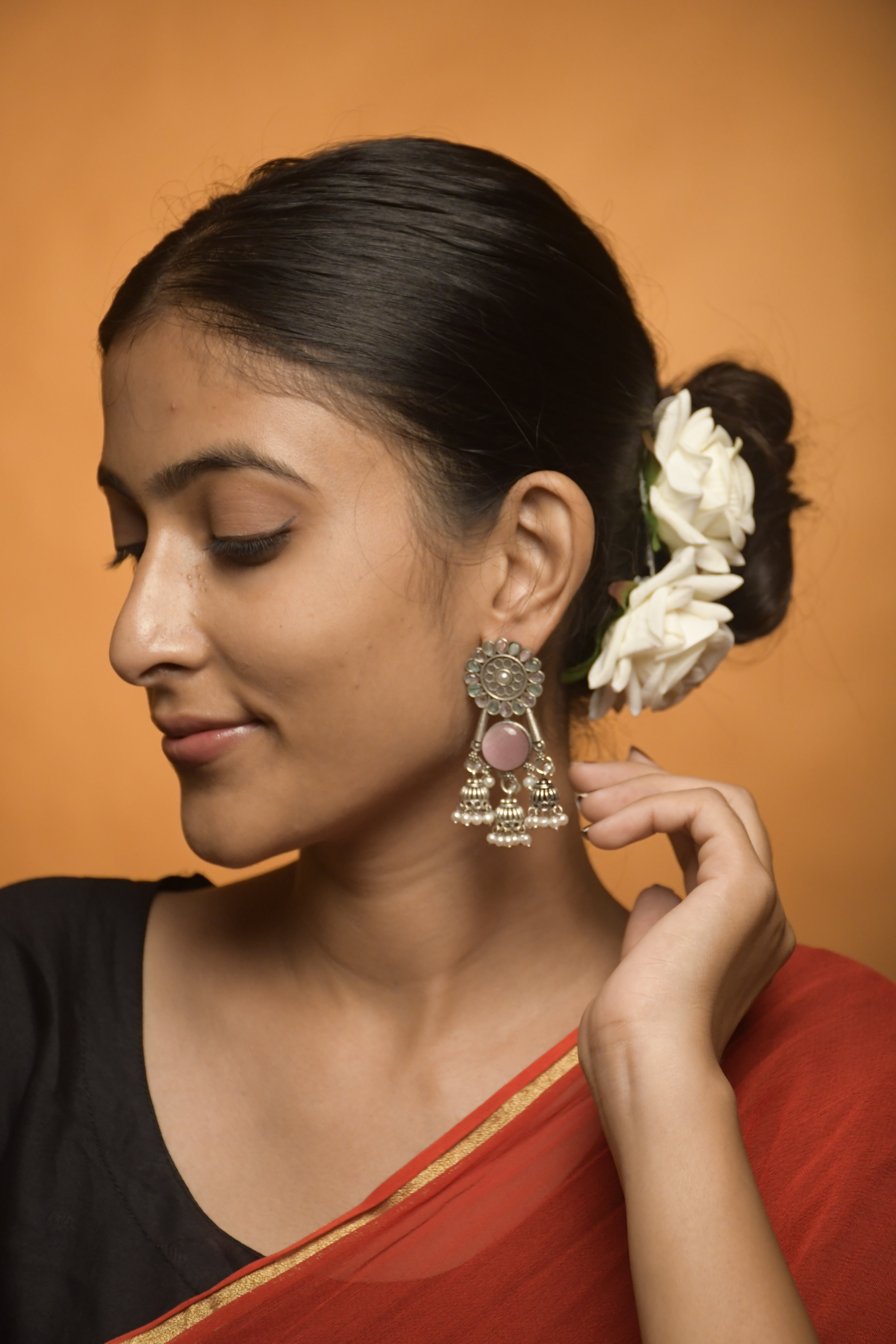 Shiya Oxidised Jhumka Earrings